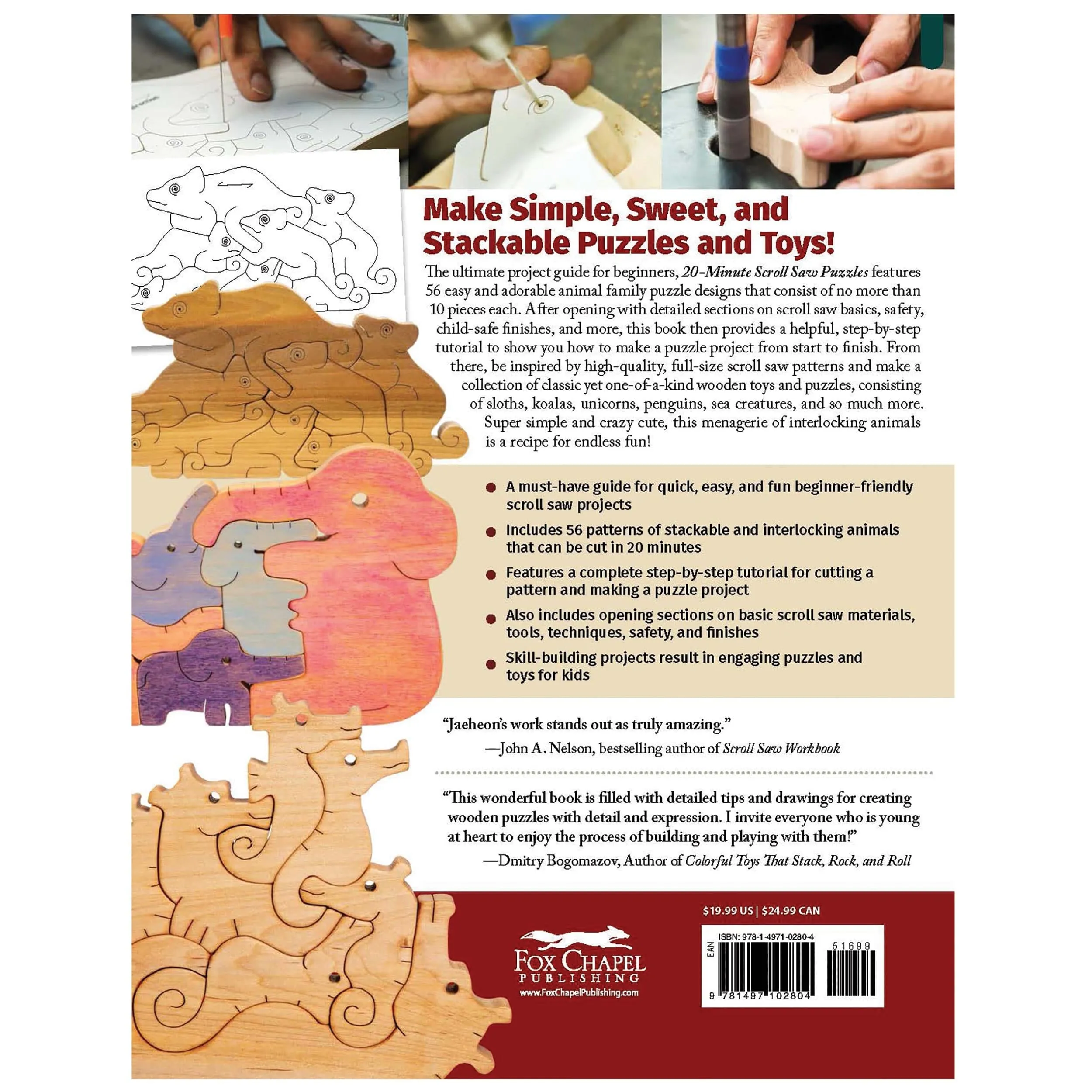 20-Minute Scroll Saw Puzzles: 56 Easy Animal Designs for Beginners