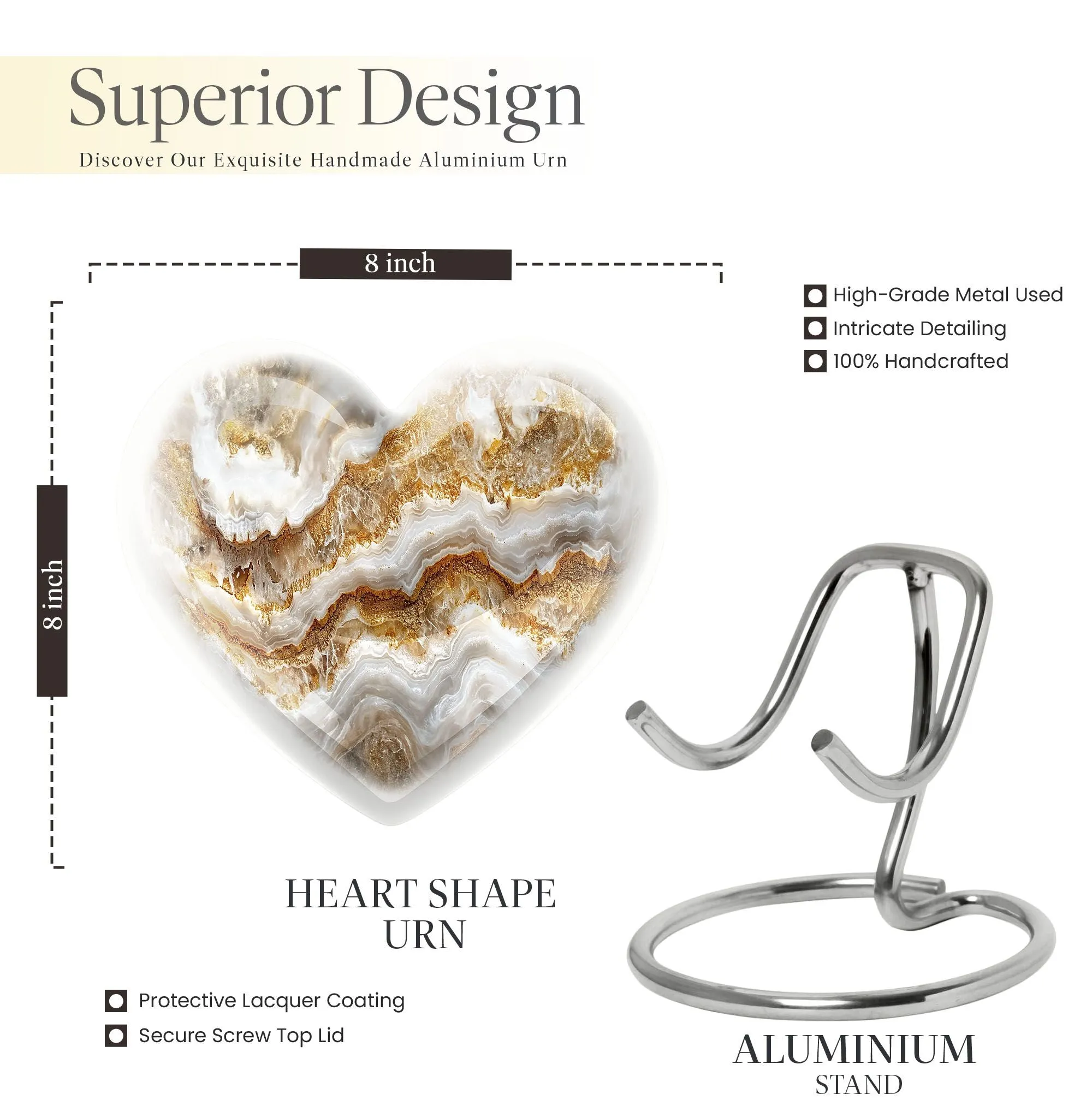 Abstract Expression Heart Urn for Cremation Remains
