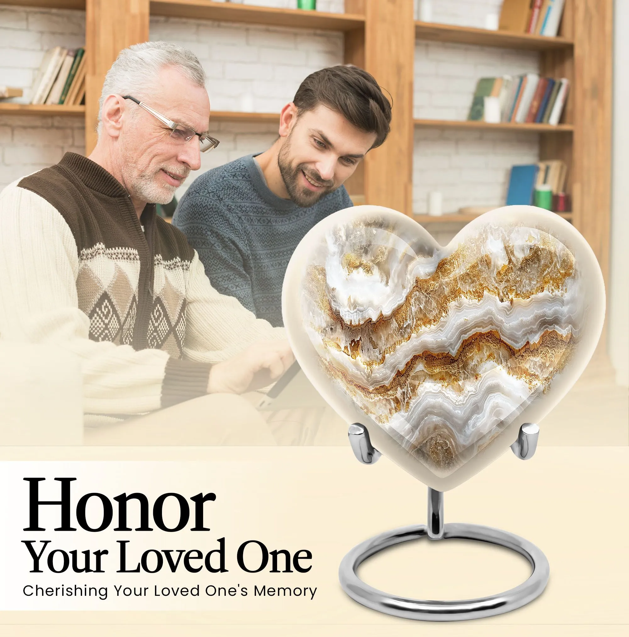 Abstract Expression Heart Urn for Cremation Remains