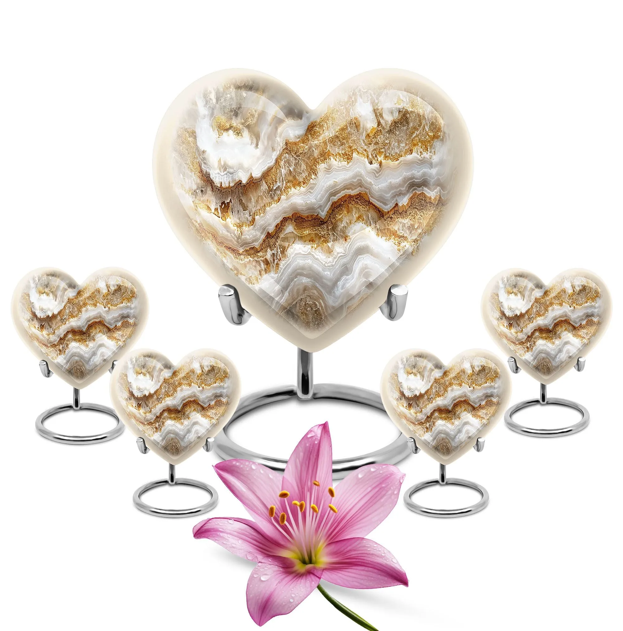 Abstract Expression Heart Urn for Cremation Remains