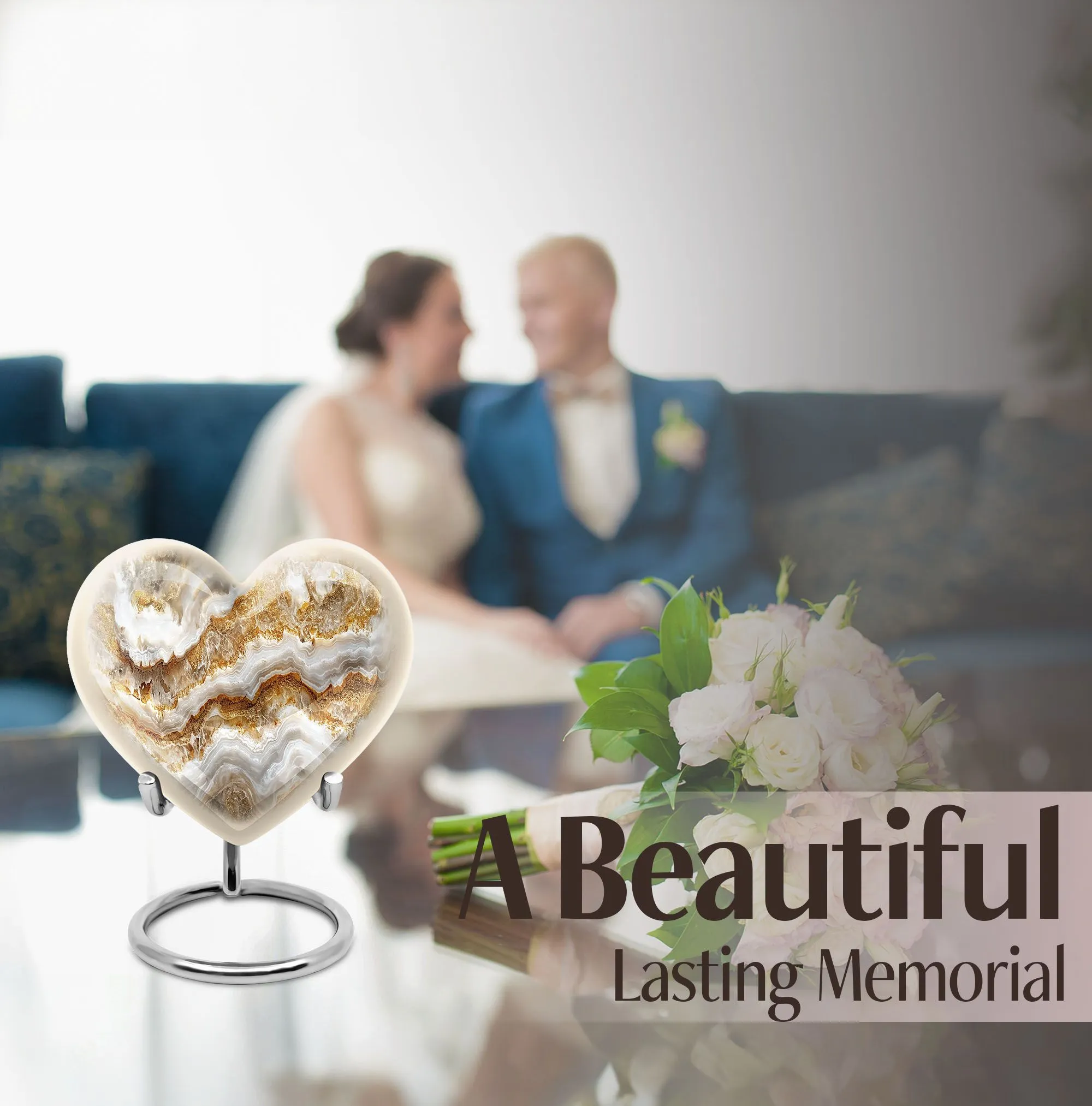 Abstract Expression Heart Urn for Cremation Remains
