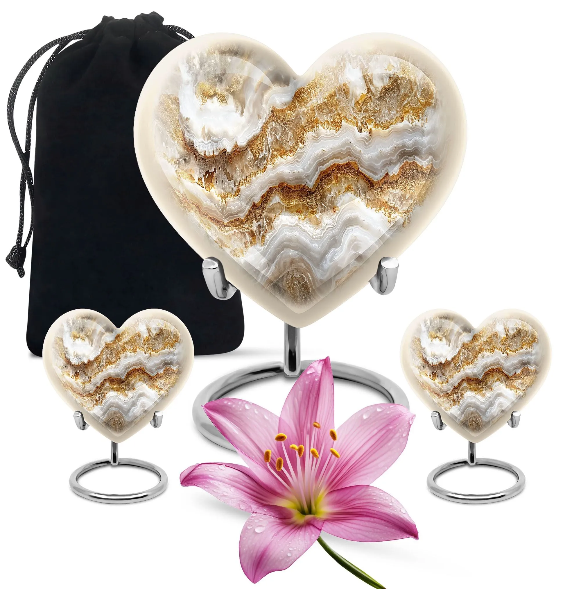 Abstract Expression Heart Urn for Cremation Remains