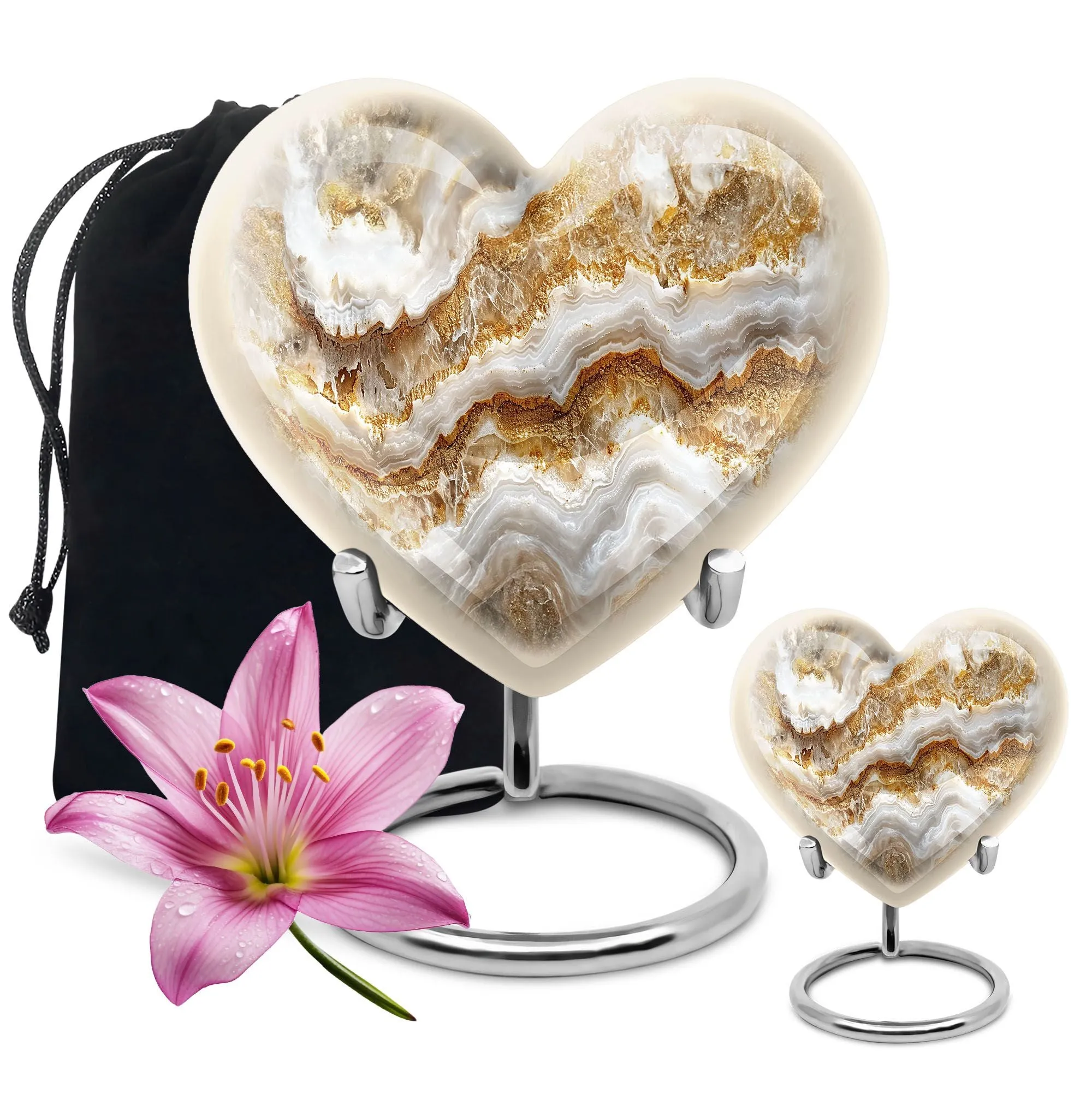 Abstract Expression Heart Urn for Cremation Remains