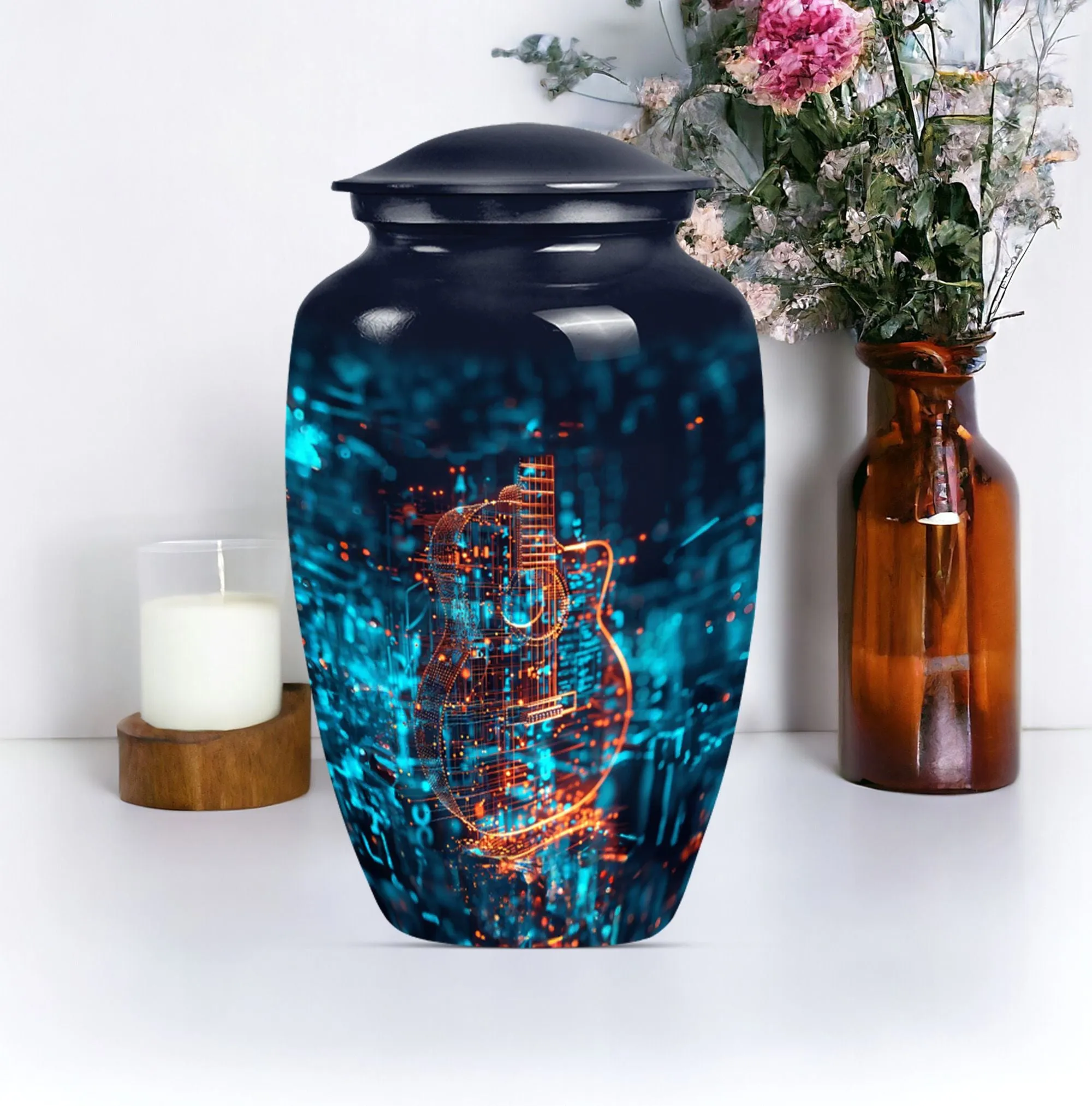 Abstract Guitar Urn: A Classy Cremation Choice for Women