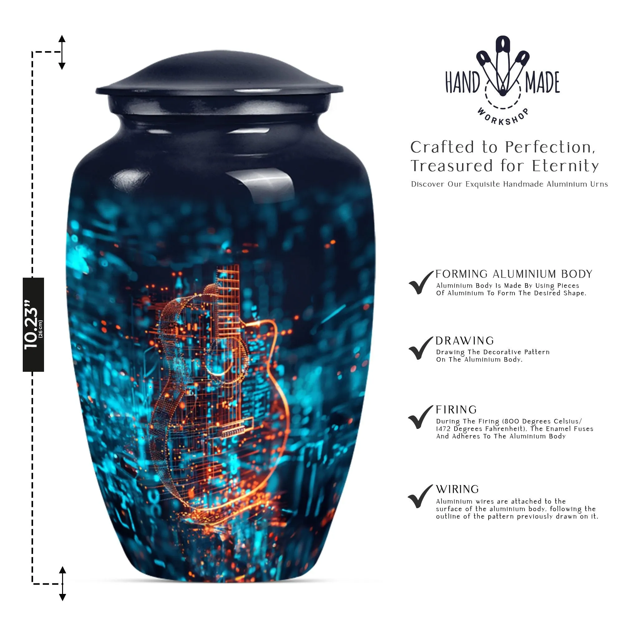 Abstract Guitar Urn: A Classy Cremation Choice for Women