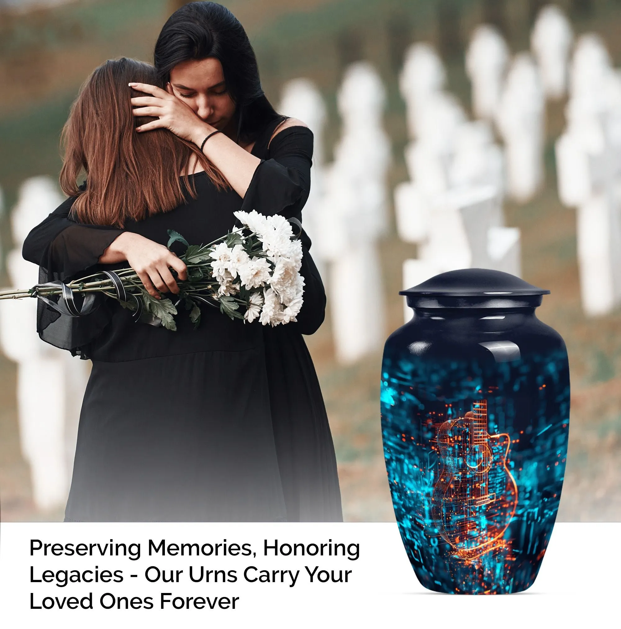 Abstract Guitar Urn: A Classy Cremation Choice for Women
