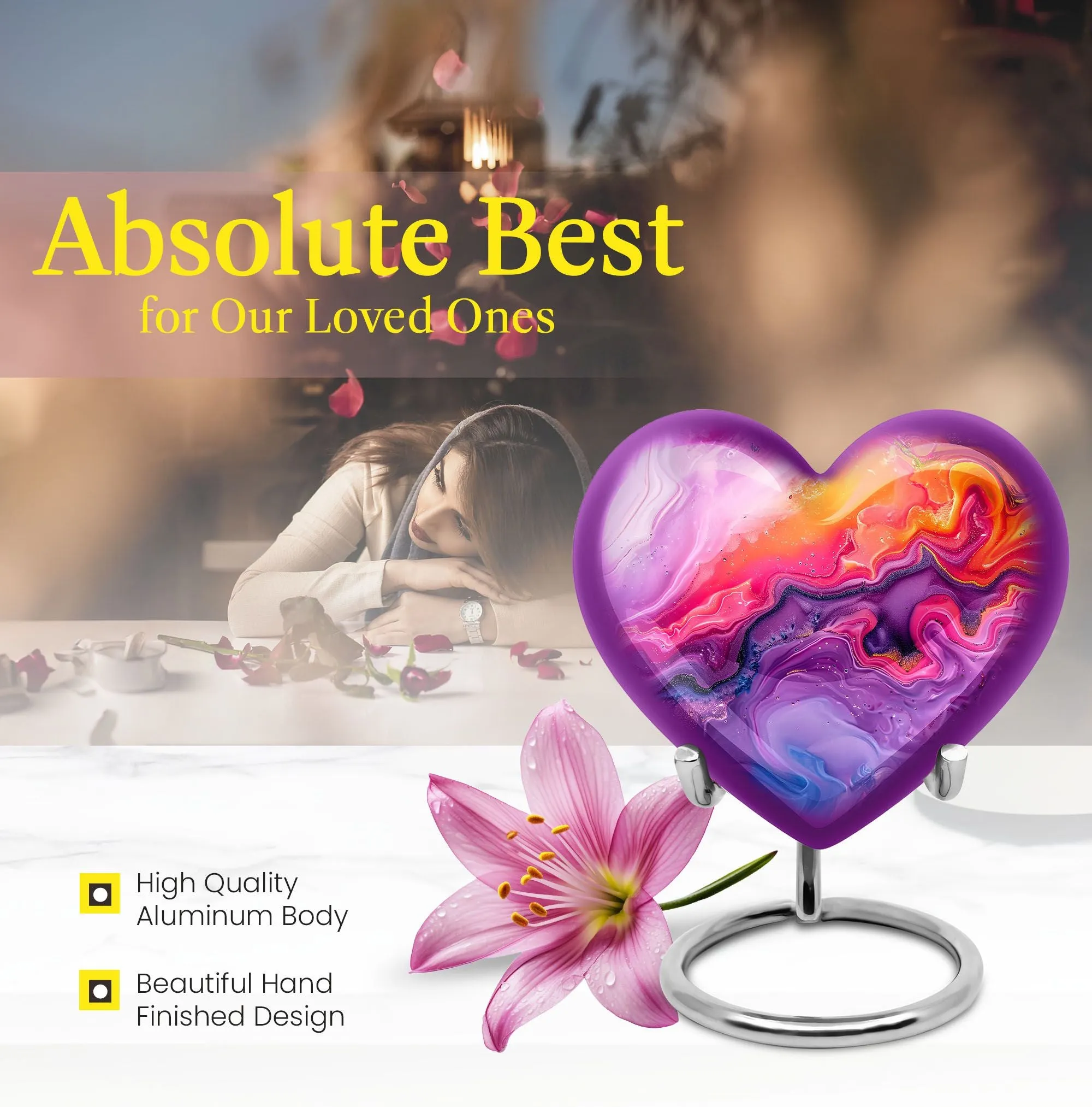 Abstract Love Remembrance - Large Burial Memorial Urn