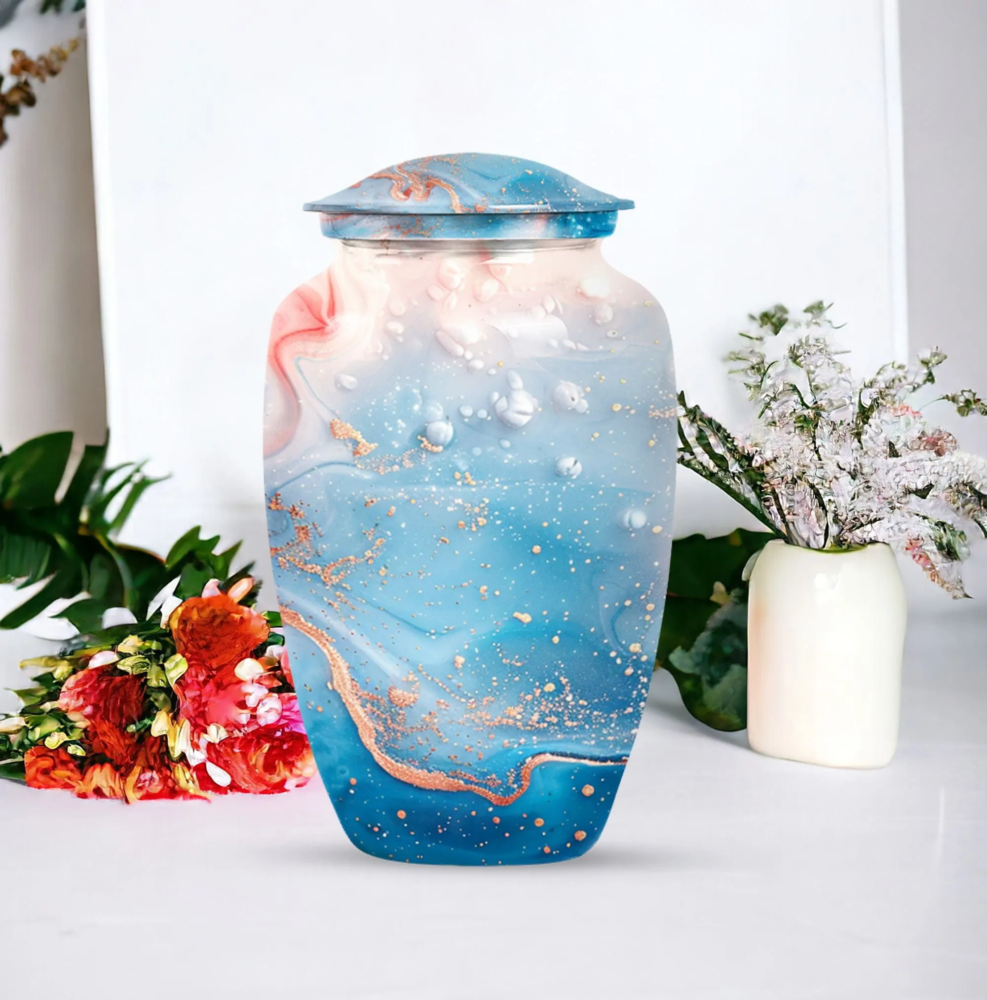 Abstract Tribute: Elegant Memorial Burial Keepsake Urn
