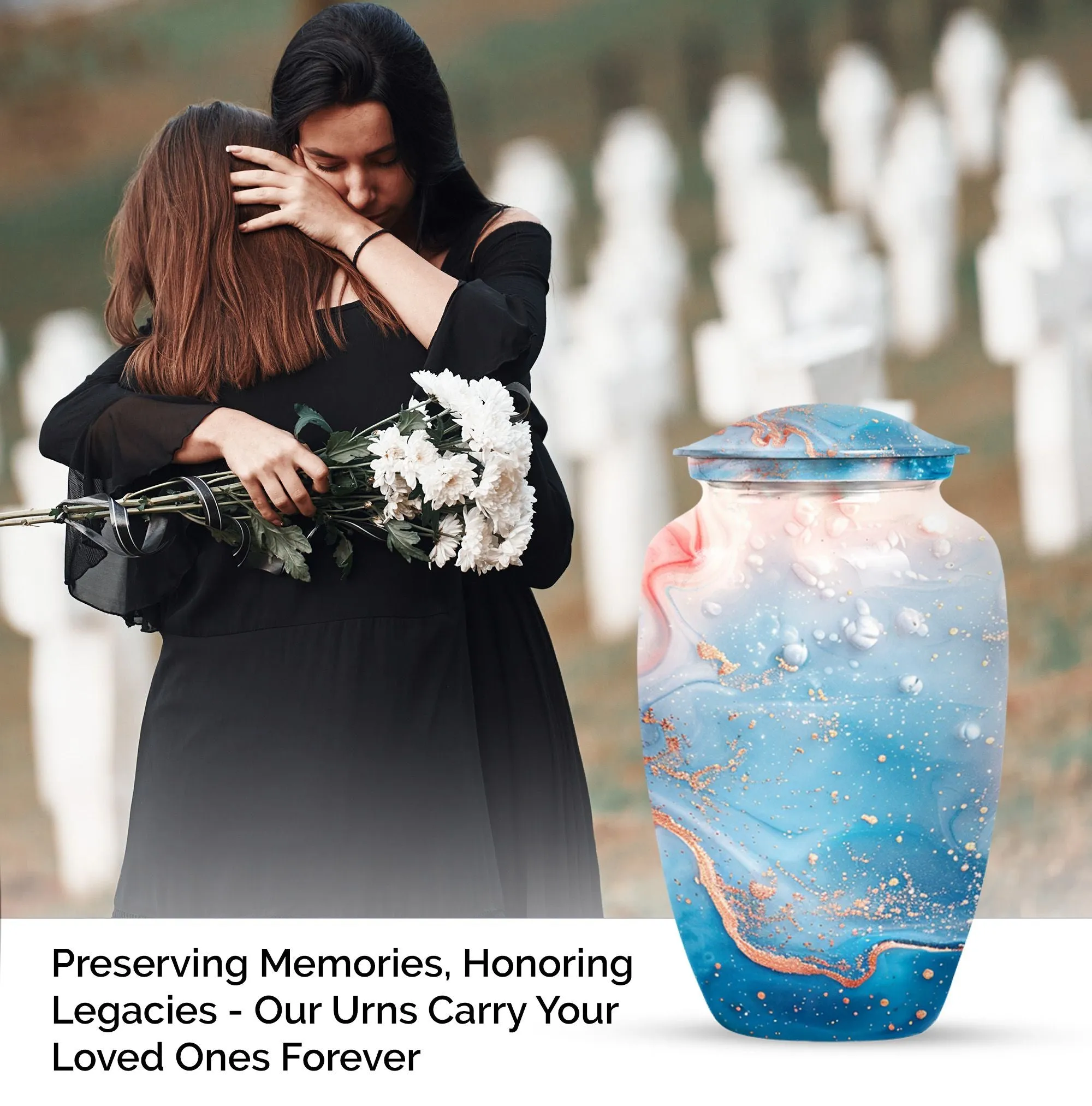 Abstract Tribute: Elegant Memorial Burial Keepsake Urn