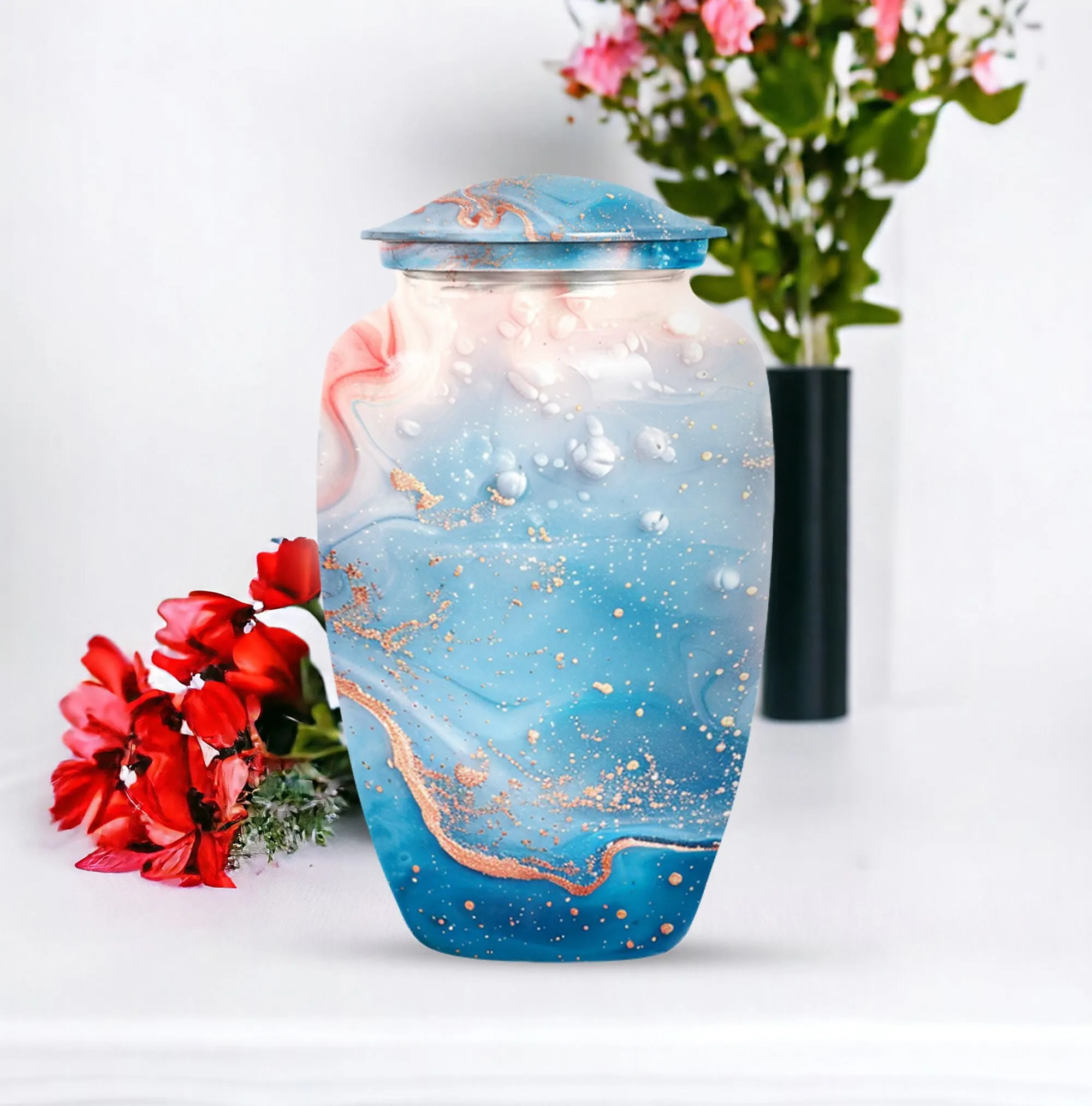 Abstract Tribute: Elegant Memorial Burial Keepsake Urn