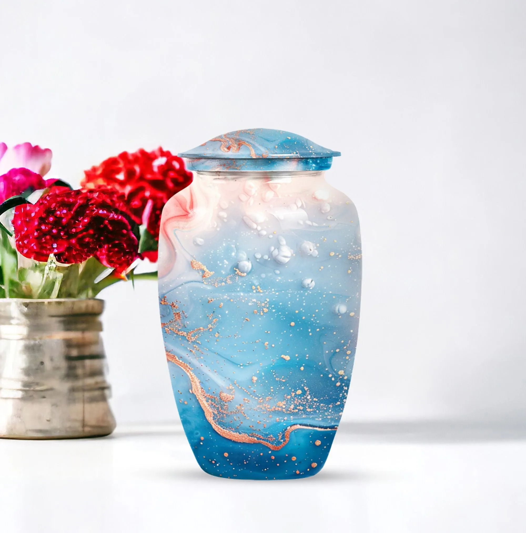 Abstract Tribute: Elegant Memorial Burial Keepsake Urn