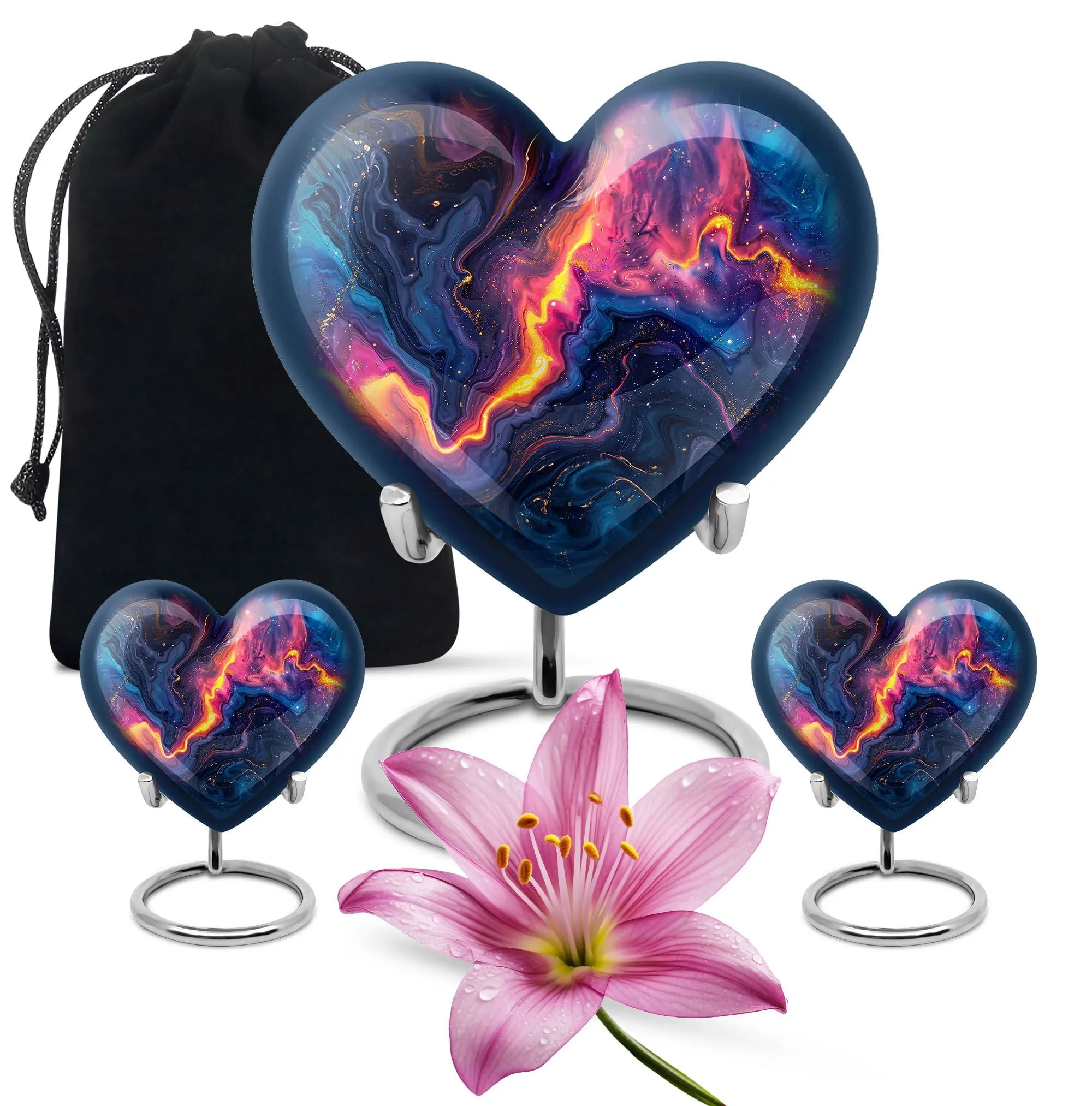 Abstract Urn: Heart Shaped Large Memorial Urn for Remembrance