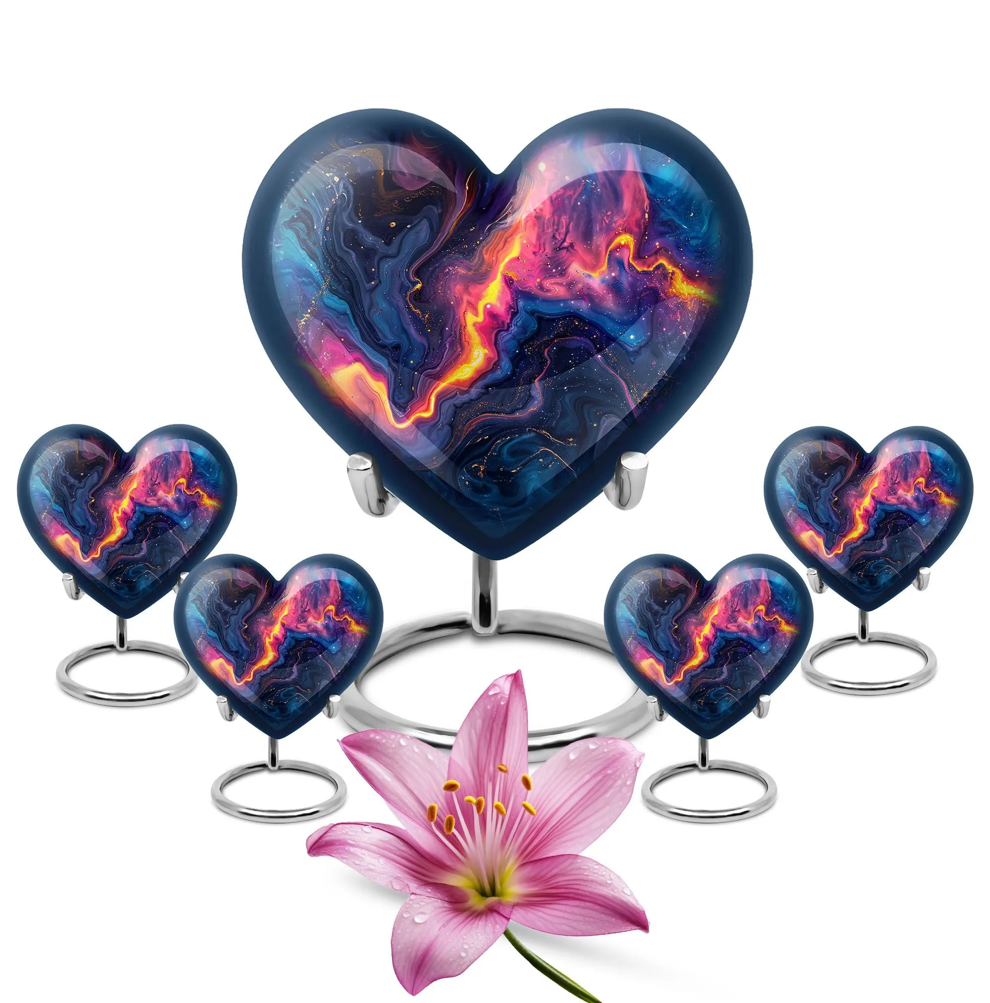 Abstract Urn: Heart Shaped Large Memorial Urn for Remembrance