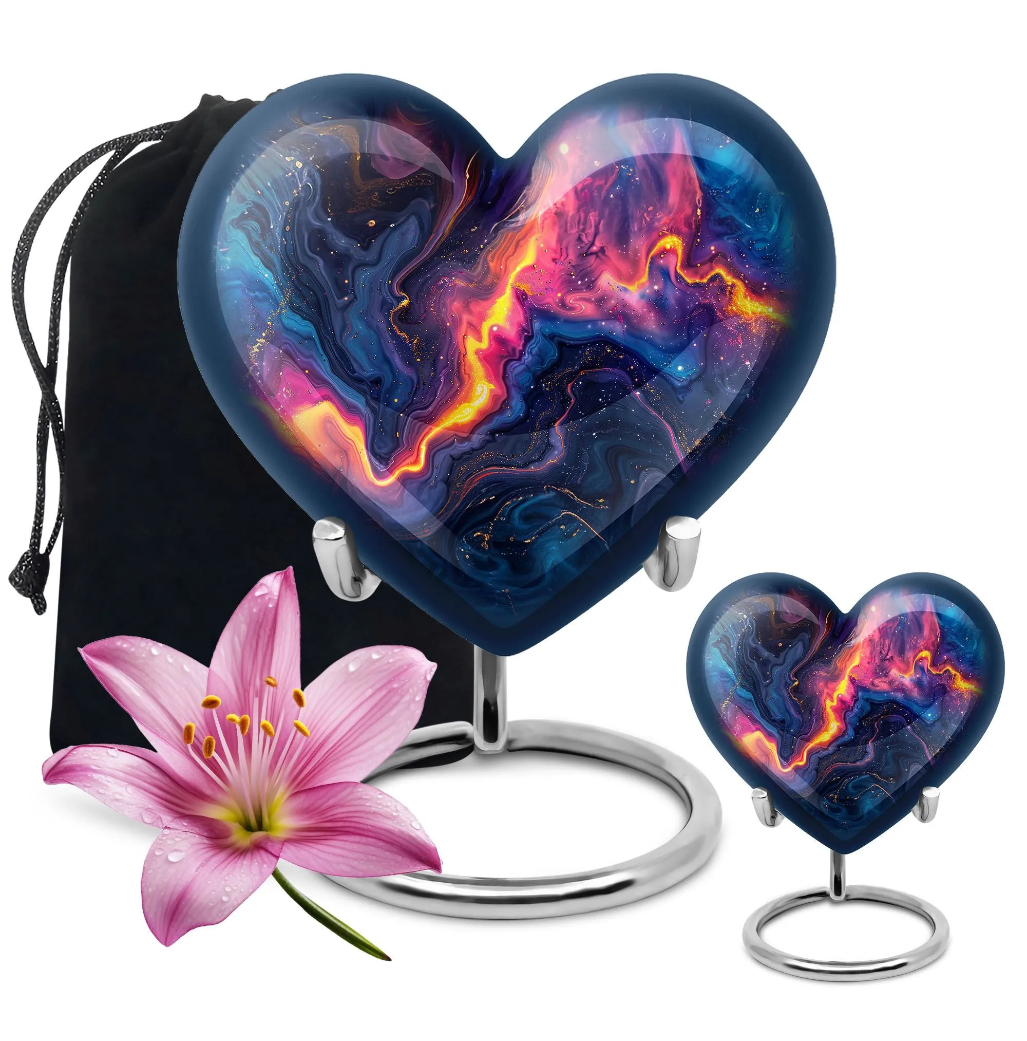 Abstract Urn: Heart Shaped Large Memorial Urn for Remembrance