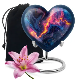 Abstract Urn: Heart Shaped Large Memorial Urn for Remembrance