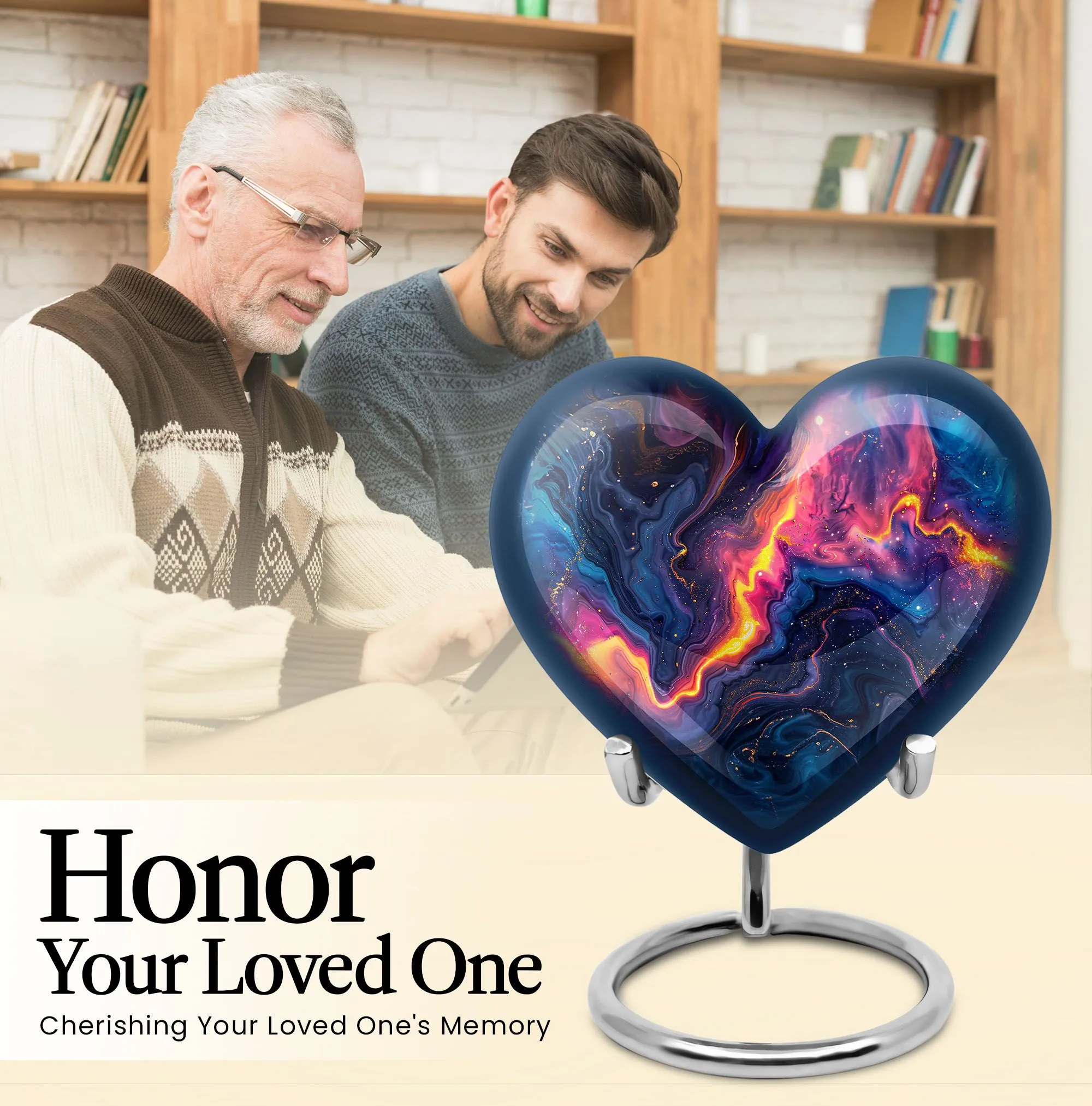 Abstract Urn: Heart Shaped Large Memorial Urn for Remembrance