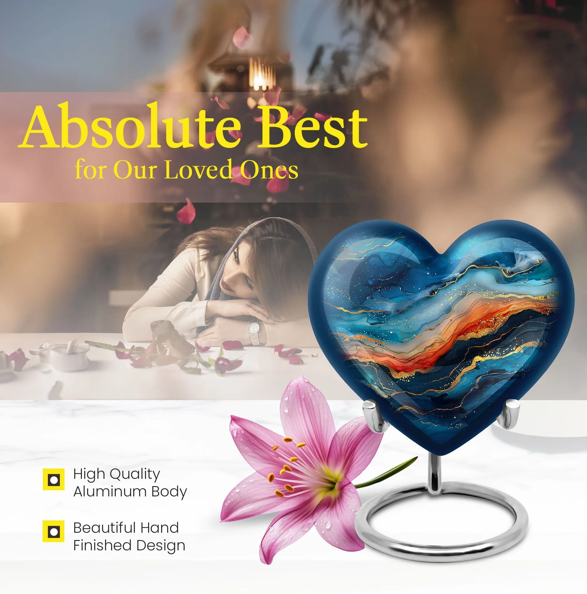 Abstract Urn Treasure - Memorial Encore for Sublime Farewell