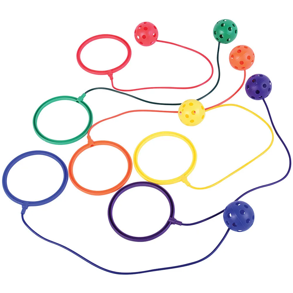 Active Play Essentials Bundle | 18-Piece Gross Motor Set with Ribbon Hoops, Ankle Hoops & Playground Balls