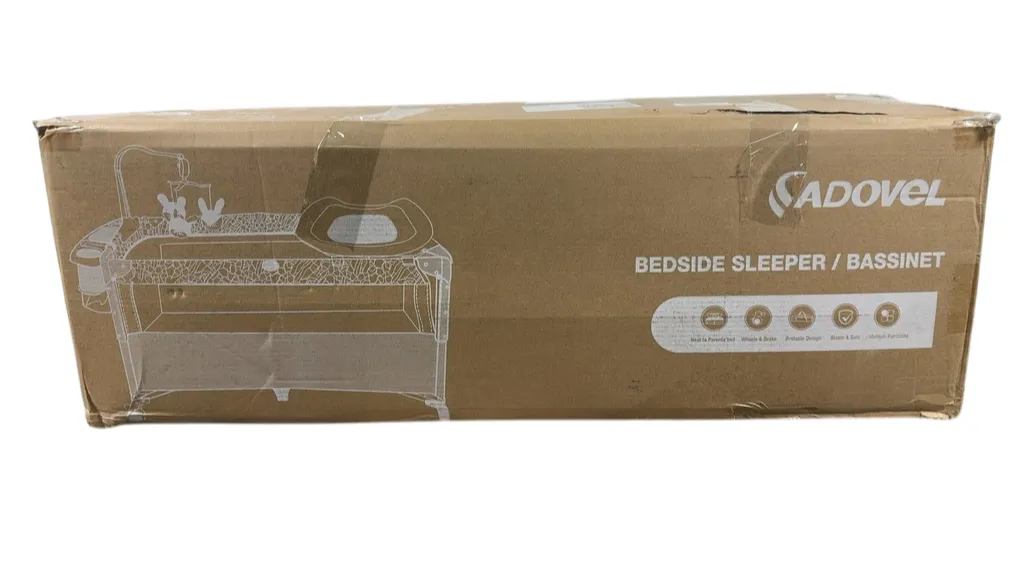 Adovel Baby Bassinet Bedside Crib, Grey