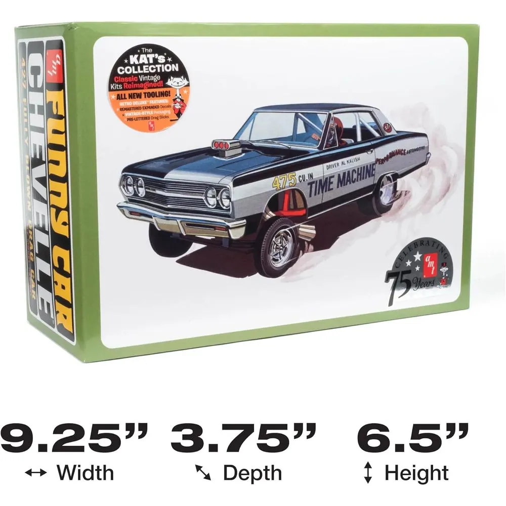AMT AMT1302 1965 Chevy Chevelle AWB Time Machine 1:25 Scale Model Kit