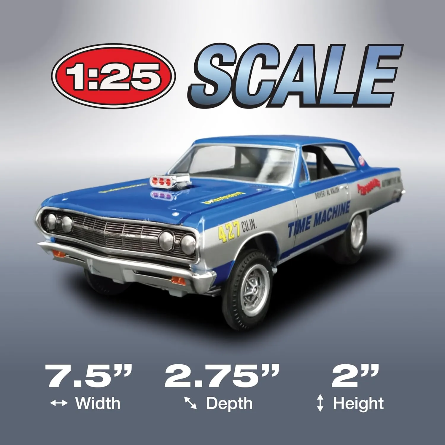 AMT AMT1302 1965 Chevy Chevelle AWB Time Machine 1:25 Scale Model Kit