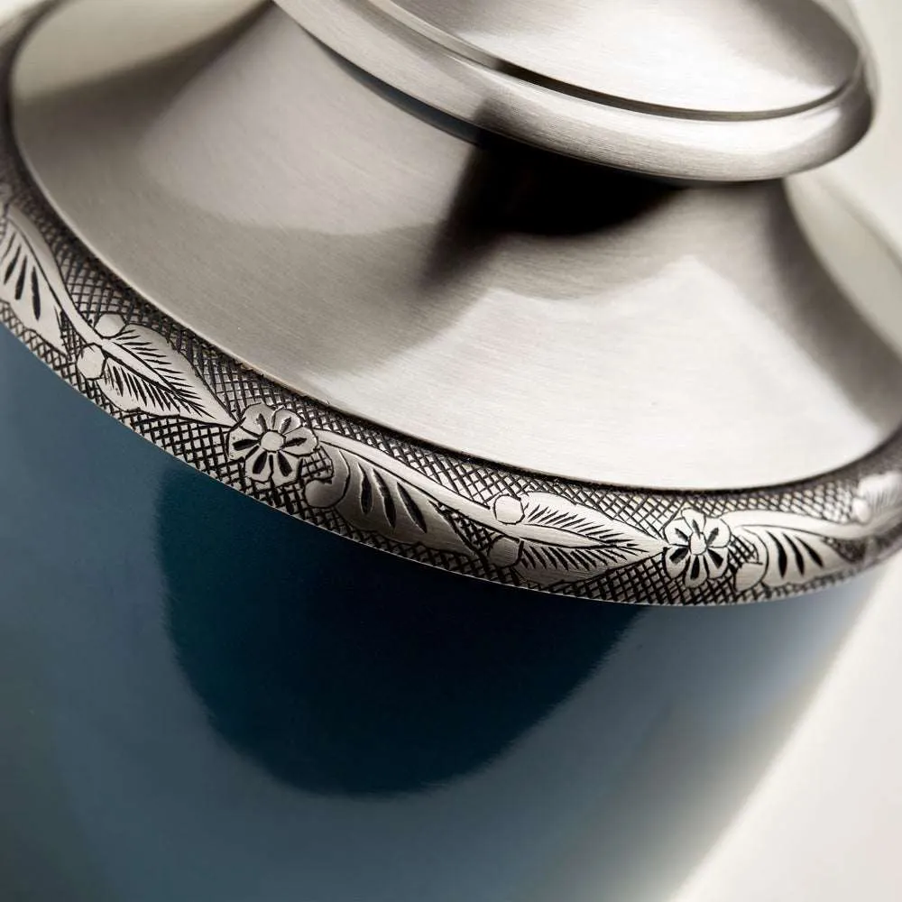 Artisan Indigo Cremation Urn In Large
