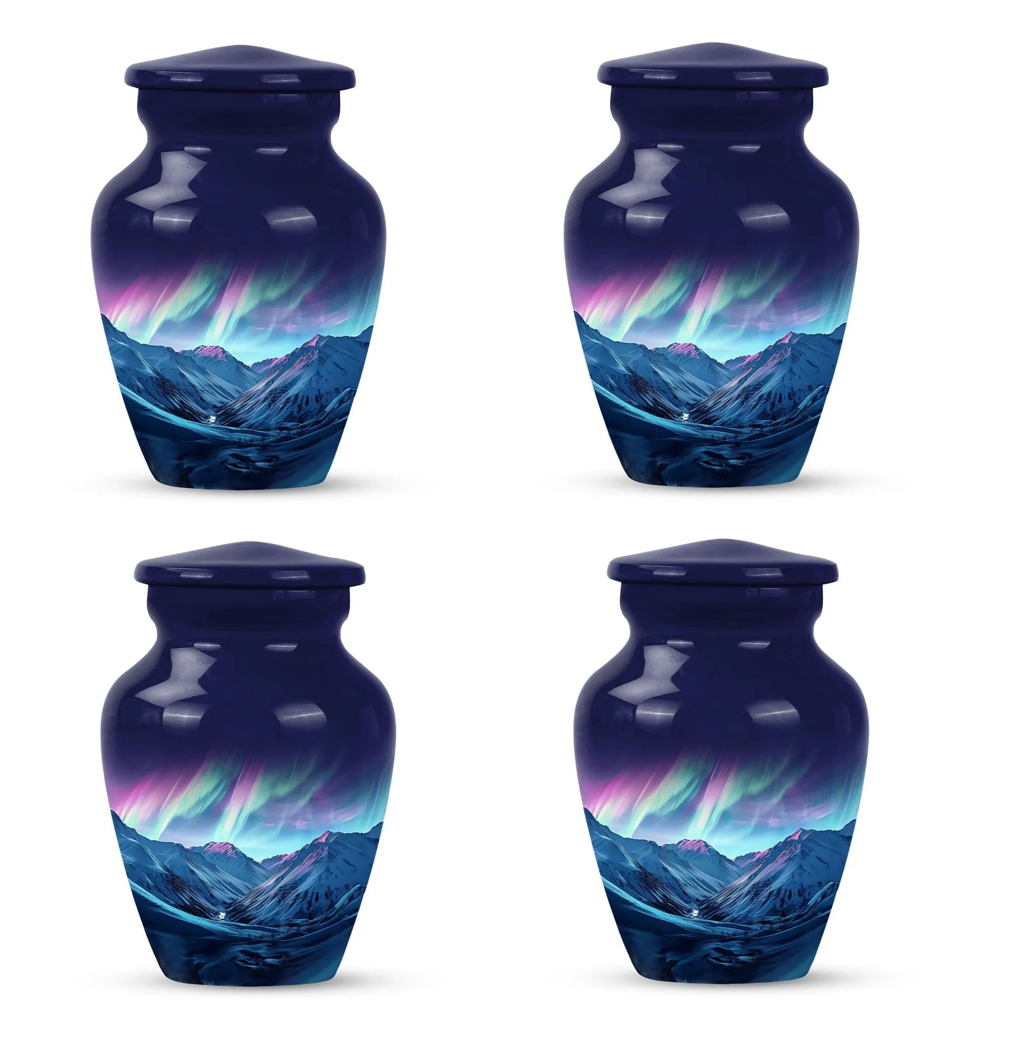 Aurora Borealis Urn: Classic Cremation Memorial Urn for Adults