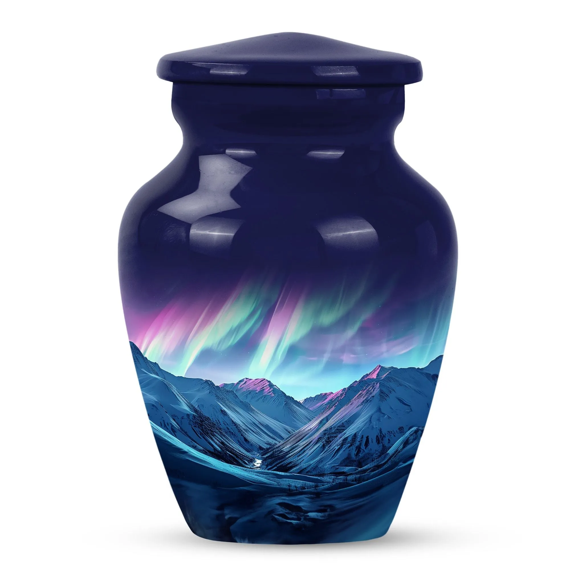 Aurora Borealis Urn: Classic Cremation Memorial Urn for Adults