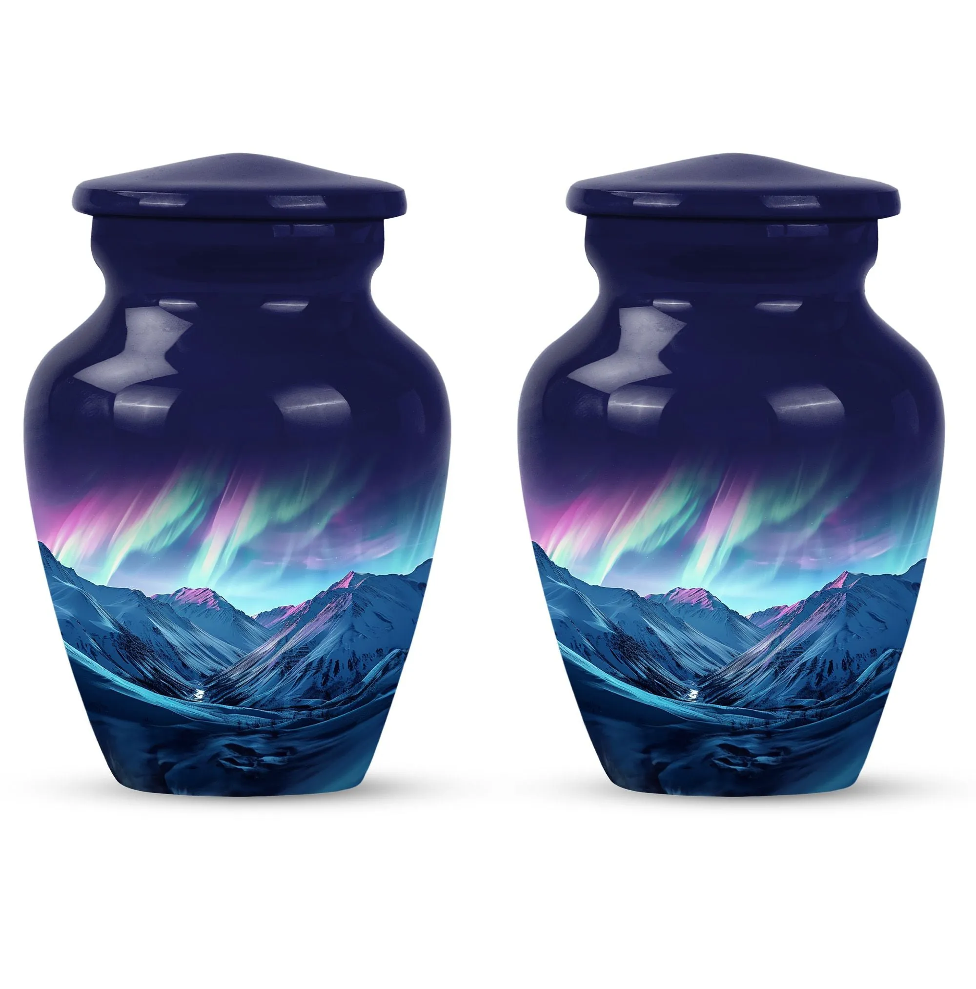 Aurora Borealis Urn: Classic Cremation Memorial Urn for Adults