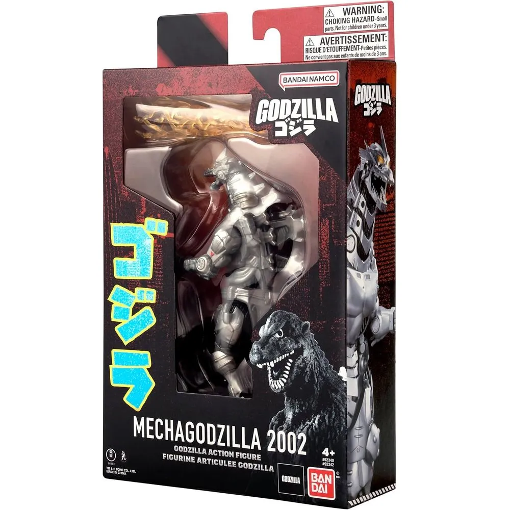 Bandai Namco 92342 6" Godzilla 2002 Action Figure Set, Silver