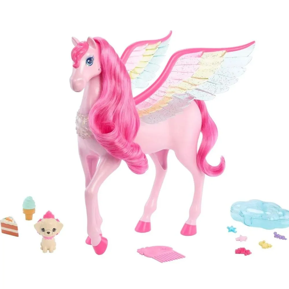 Barbie HLC40 A Touch of Magic Pink Pegasus with Puppy, Lights and Sounds
