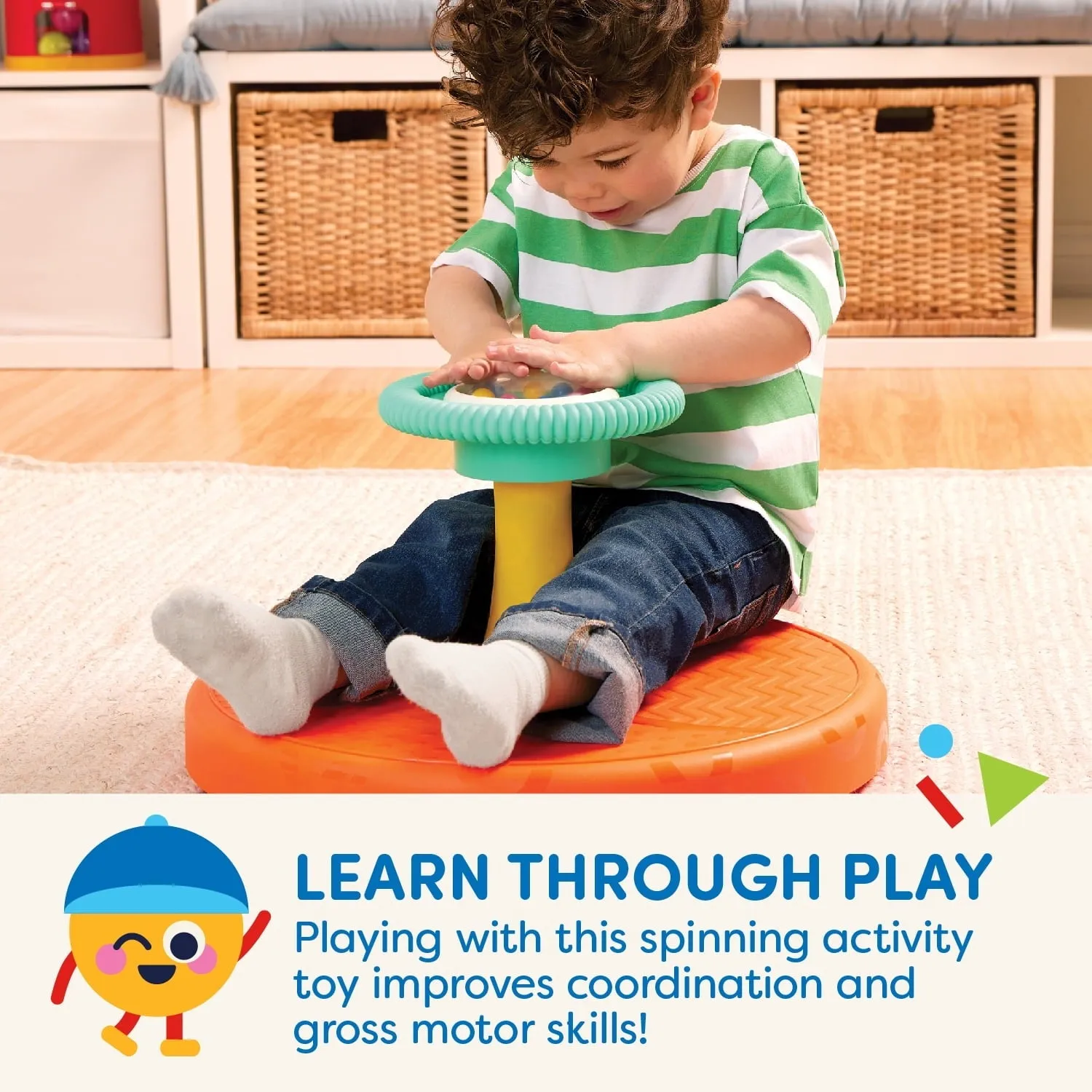 Battat Twist & Spin Activity Plastic Toy with Ball Popper, Toddler and Preschool Toys