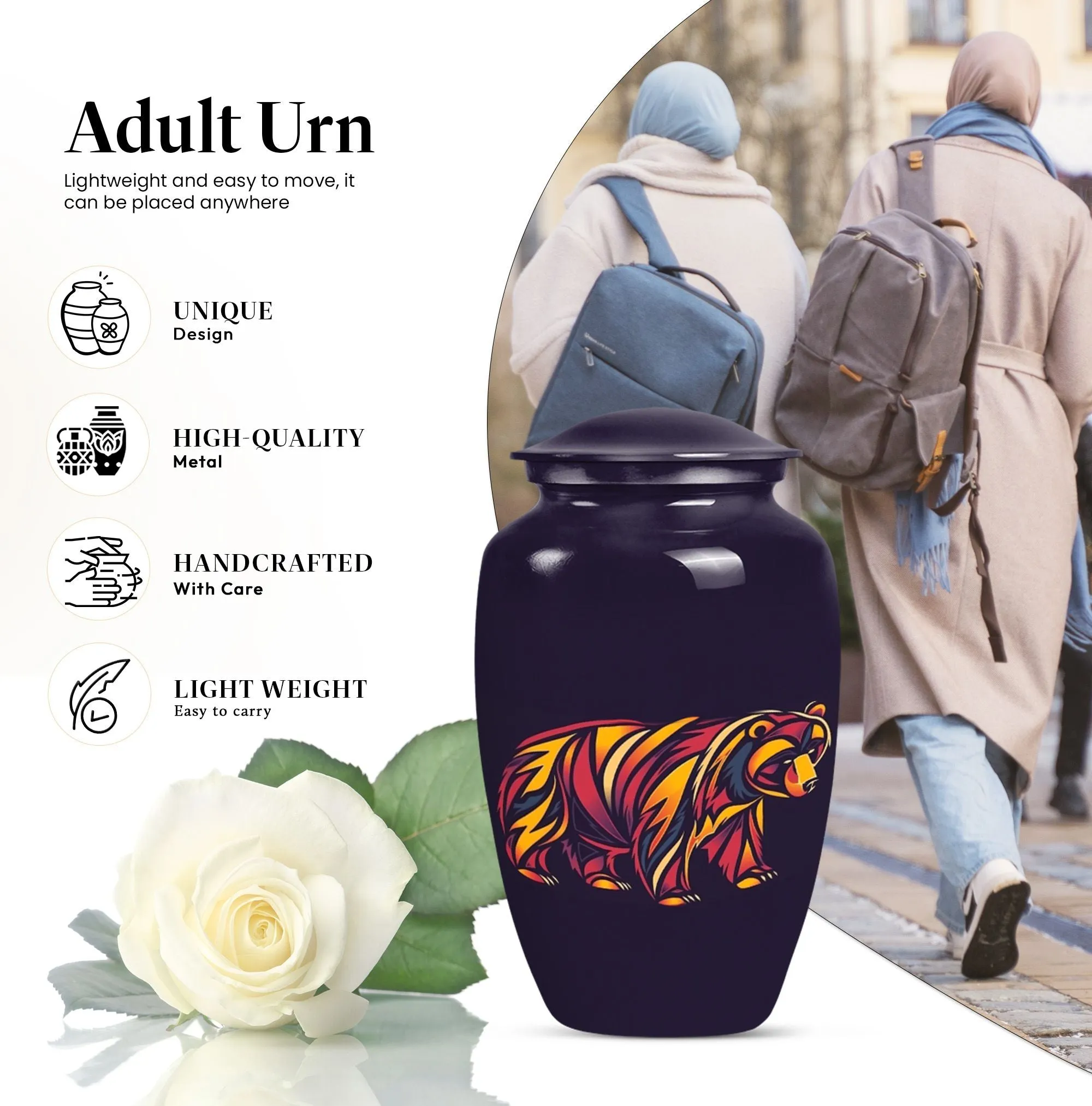 Bear Urn Radiance, Unyielding Medium Outstanding Cremation Vessel