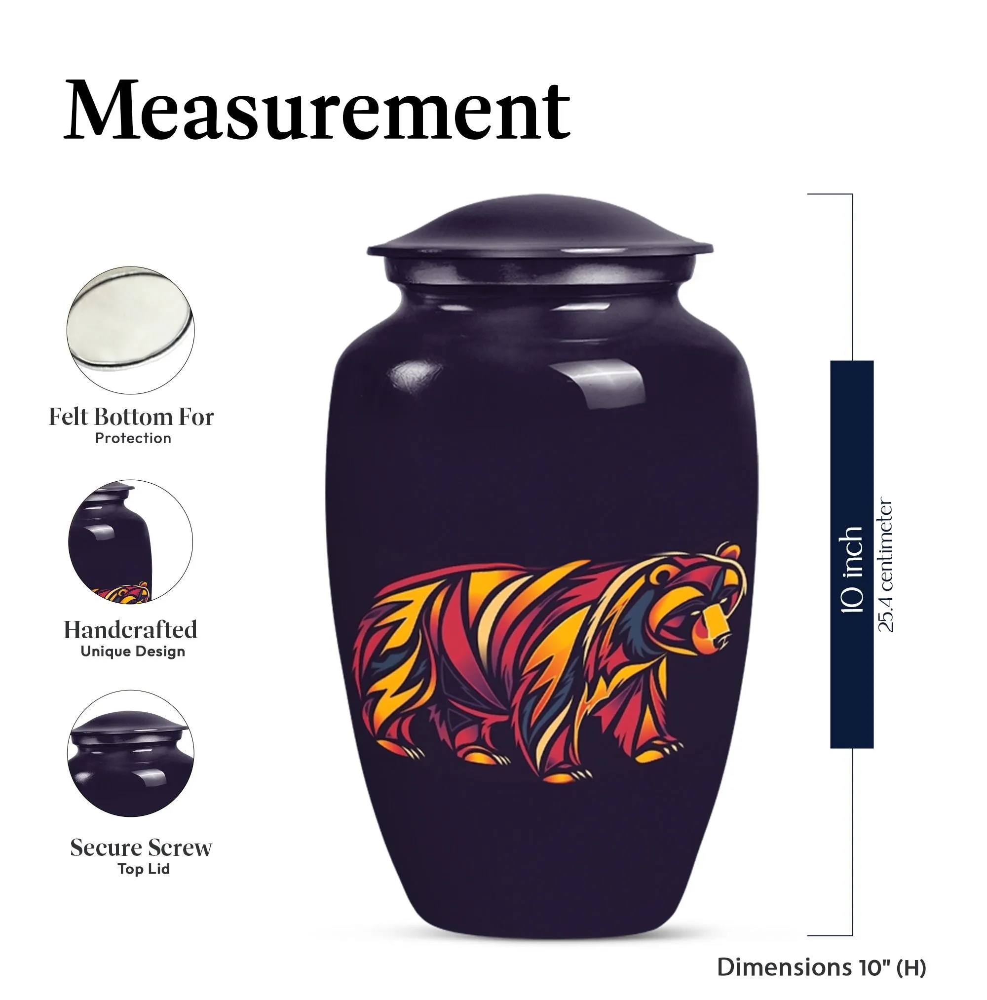 Bear Urn Radiance, Unyielding Medium Outstanding Cremation Vessel