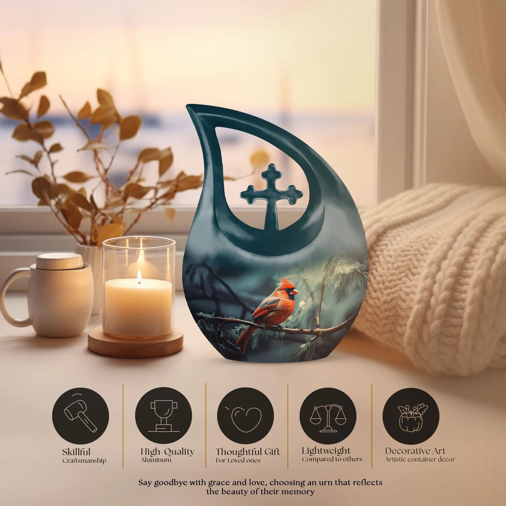 Bird Urn: Extra Large Aluminium Cremation Urn For Human Ashes