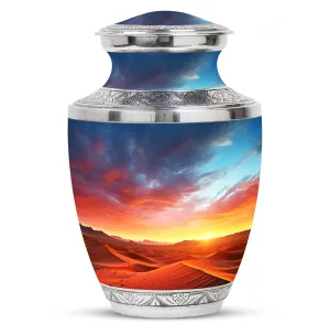 Blue Cremation Urn For Adult Male Dad - Large Desert Sands Urn For Cremation Ashes