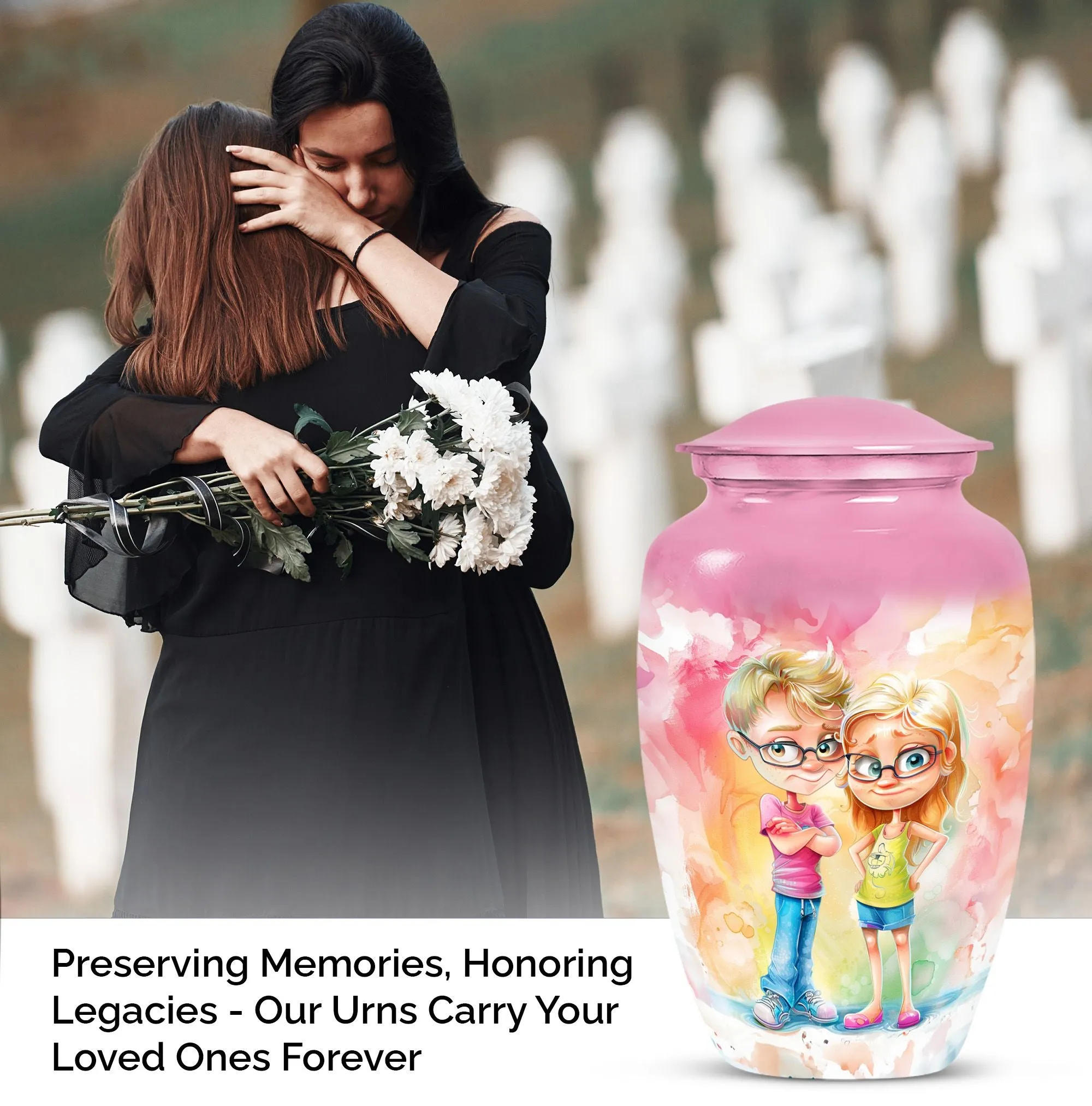 Brother and Sister Memorial Cremation Urn for Ages