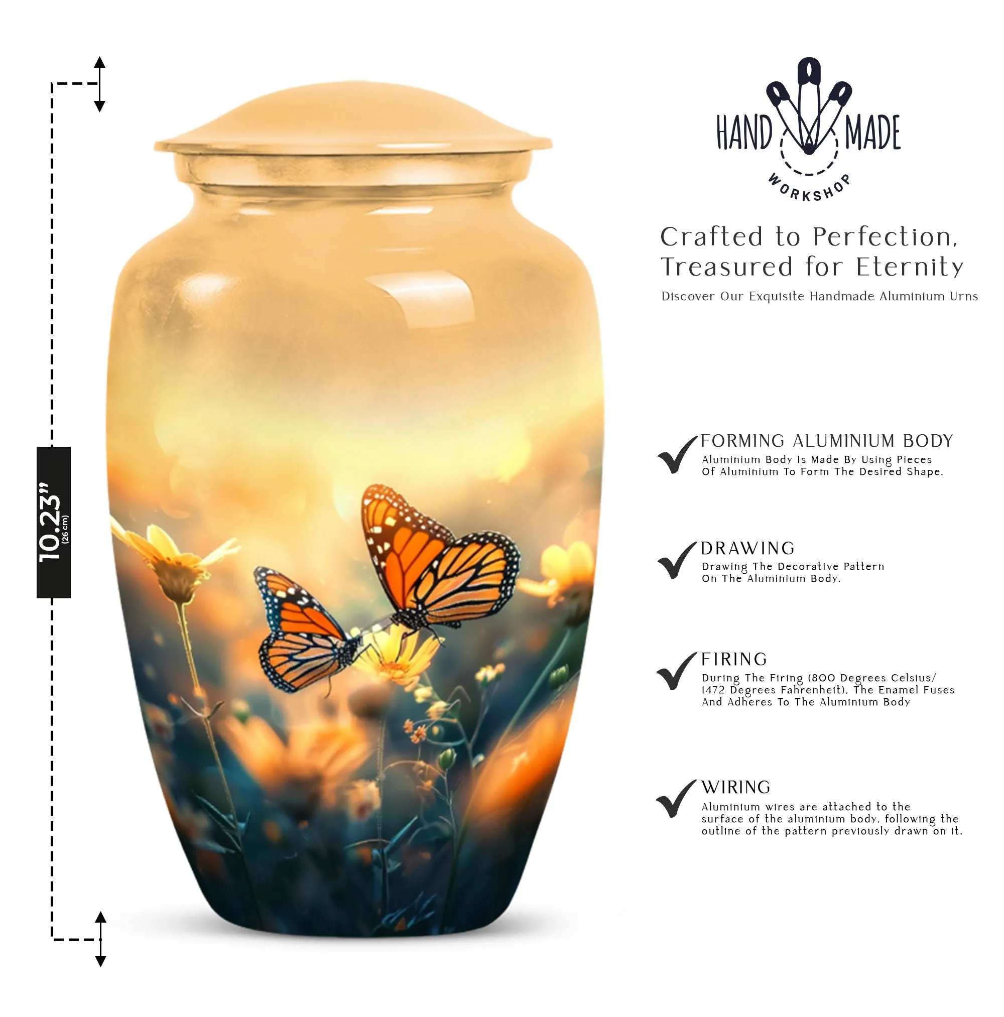 Butterfly Memorial Urn: Cremation Tribute for Women Ashes