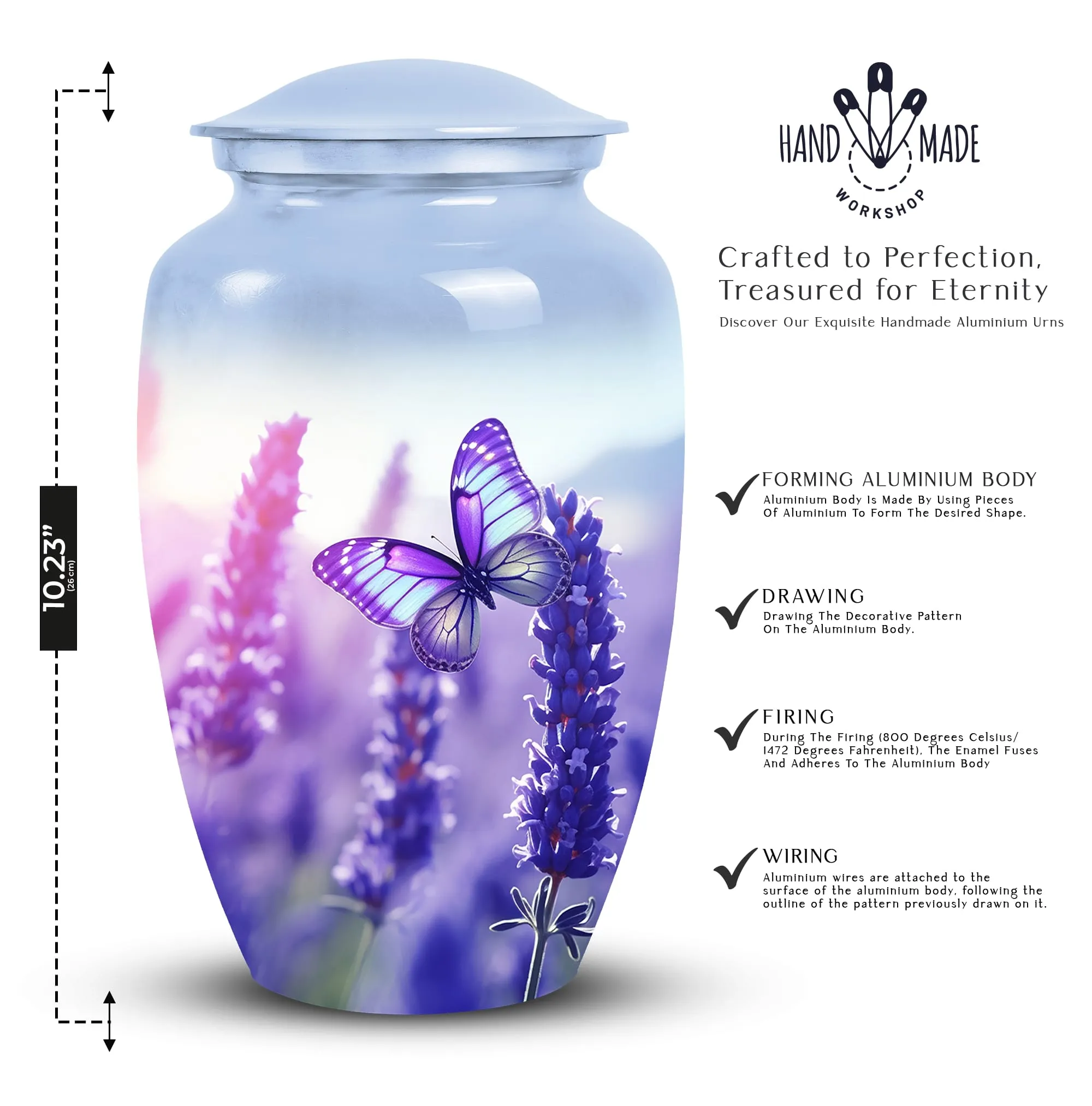 Butterfly Memorial Urn for Mom and Adult Male - Funerary Ashes Urns