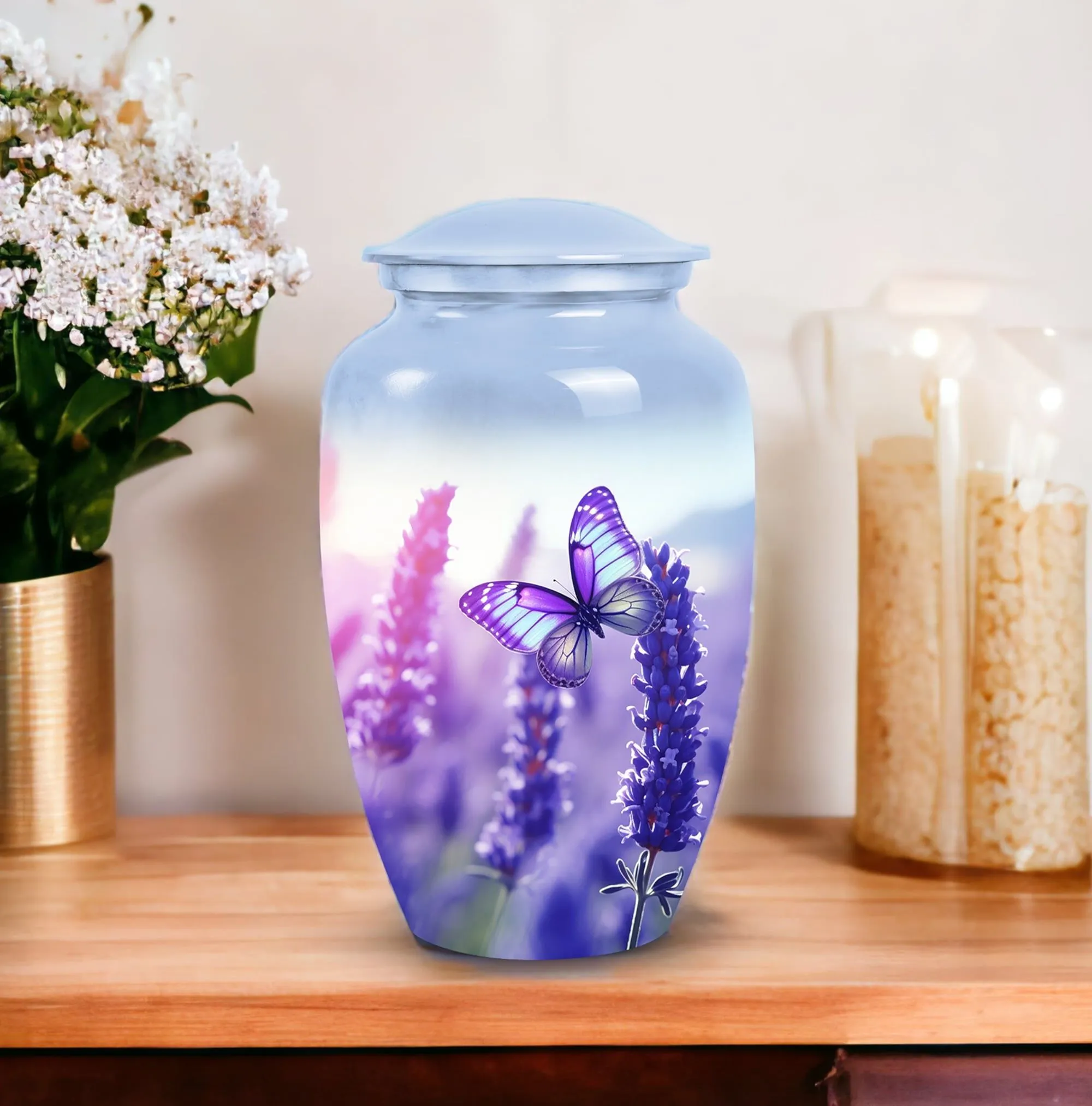 Butterfly Memorial Urn for Mom and Adult Male - Funerary Ashes Urns