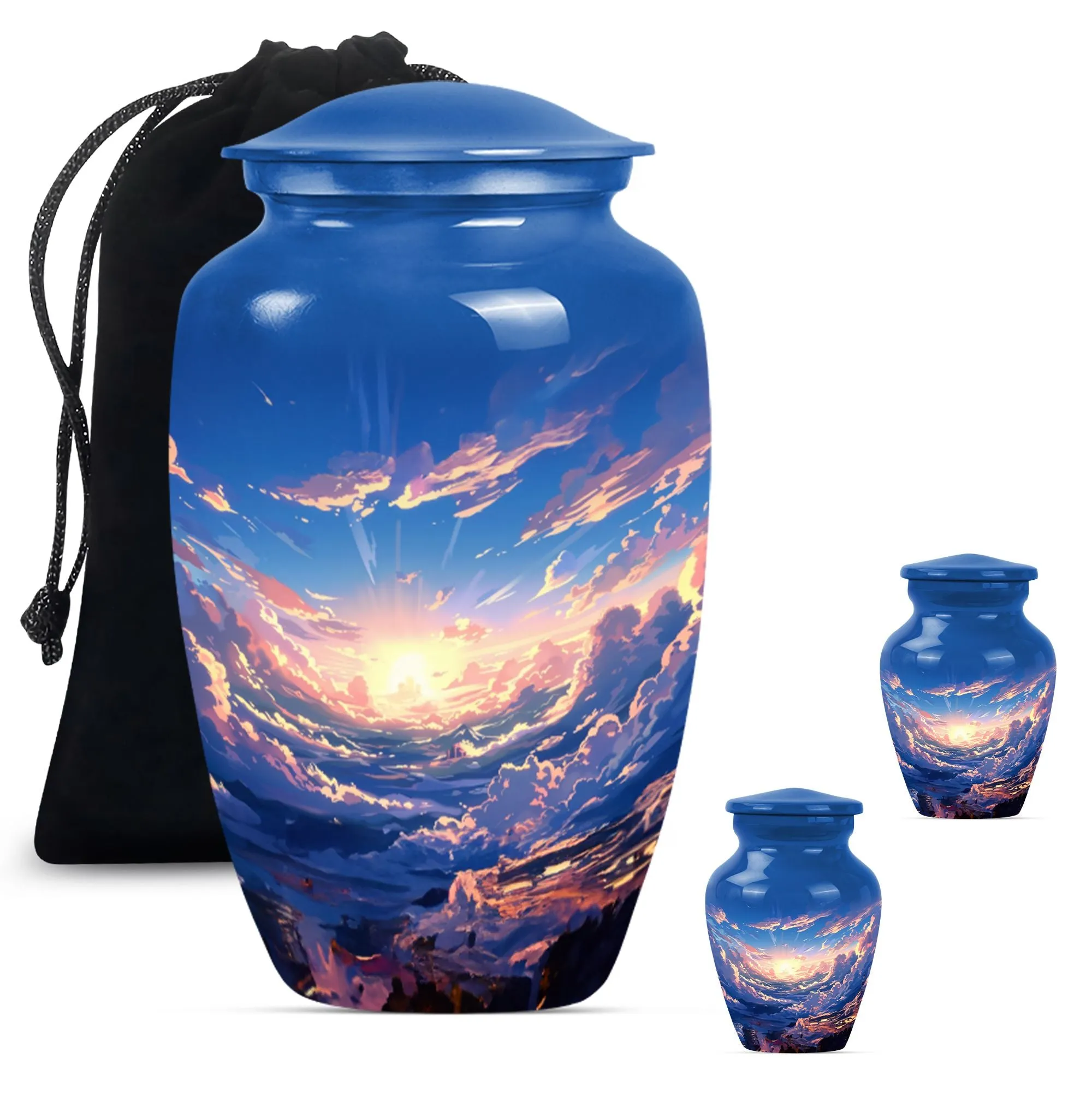 Butterfly Themed Clouds Urn - Classic Large Cremation Vessel