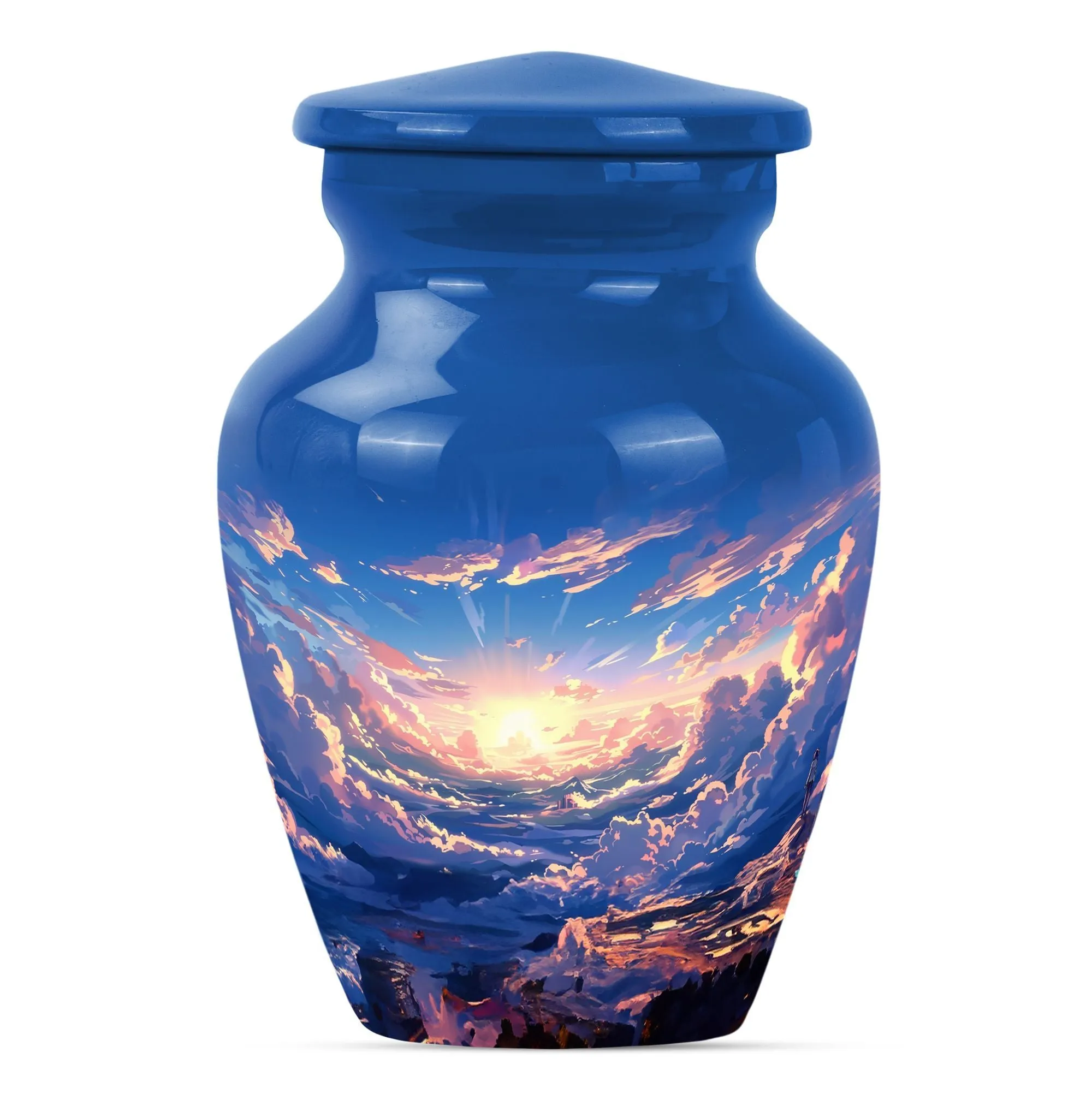 Butterfly Themed Clouds Urn - Classic Large Cremation Vessel