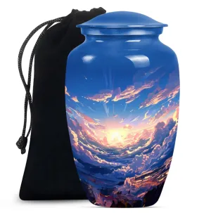 Butterfly Themed Clouds Urn - Classic Large Cremation Vessel