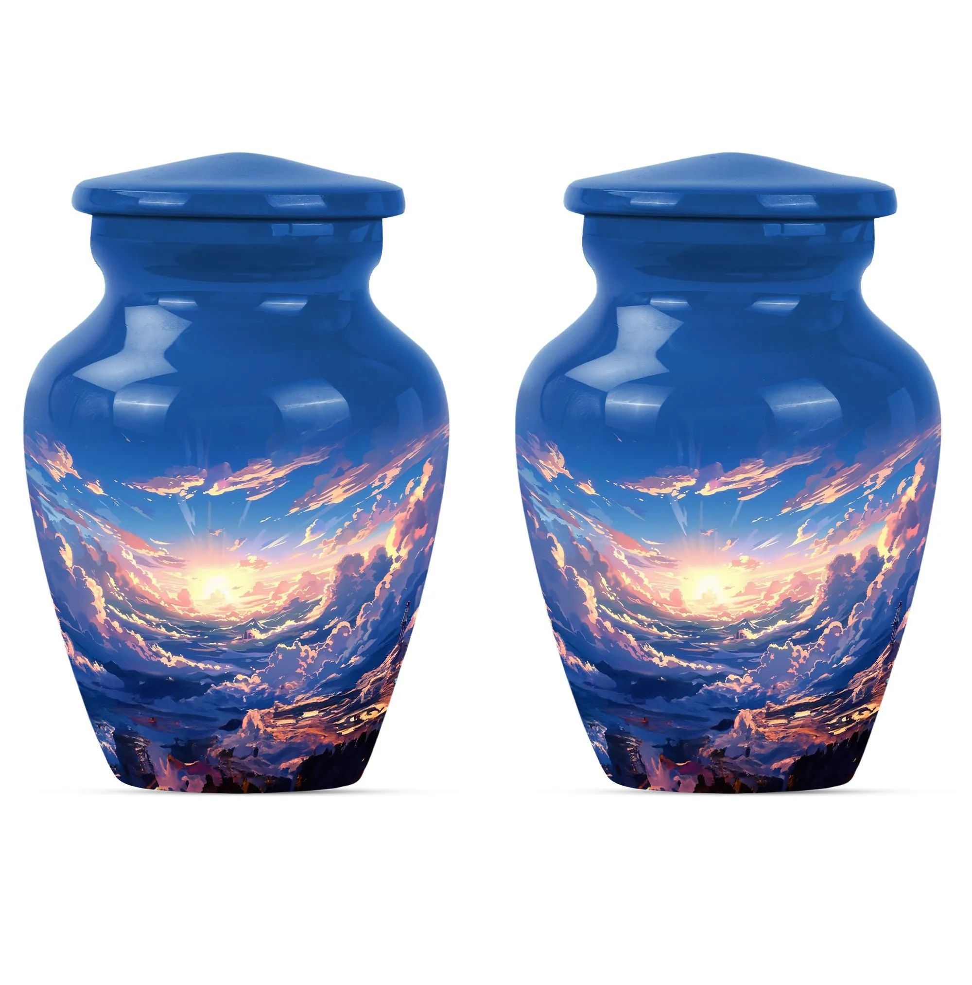 Butterfly Themed Clouds Urn - Classic Large Cremation Vessel