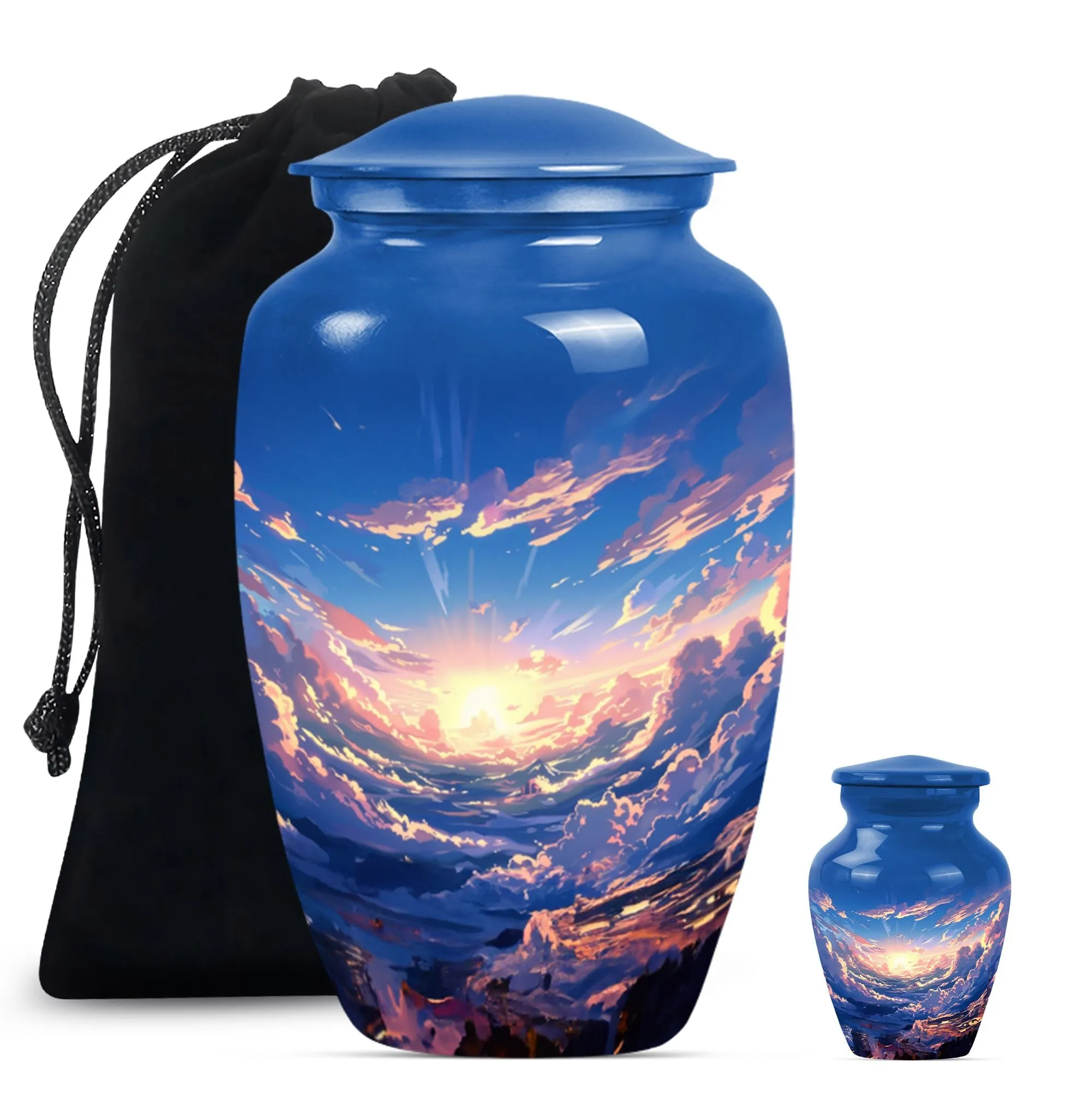 Butterfly Themed Clouds Urn - Classic Large Cremation Vessel
