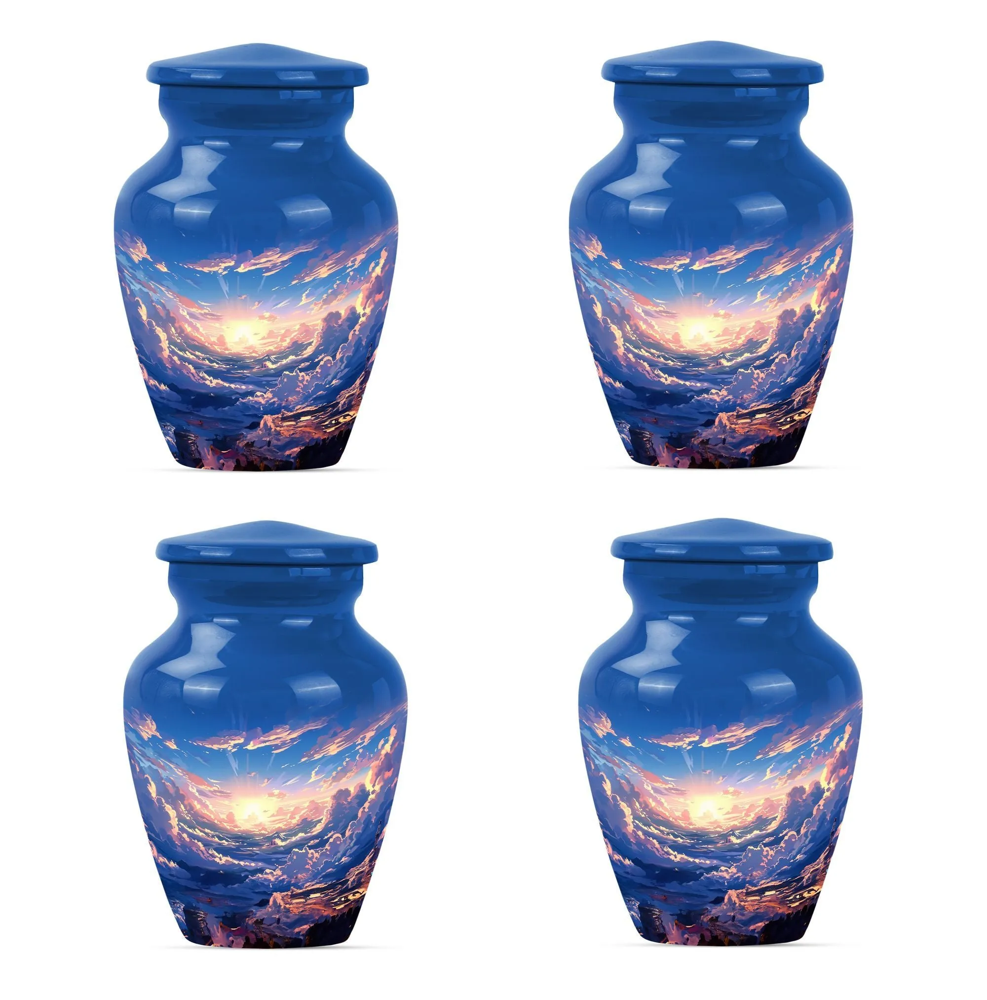 Butterfly Themed Clouds Urn - Classic Large Cremation Vessel