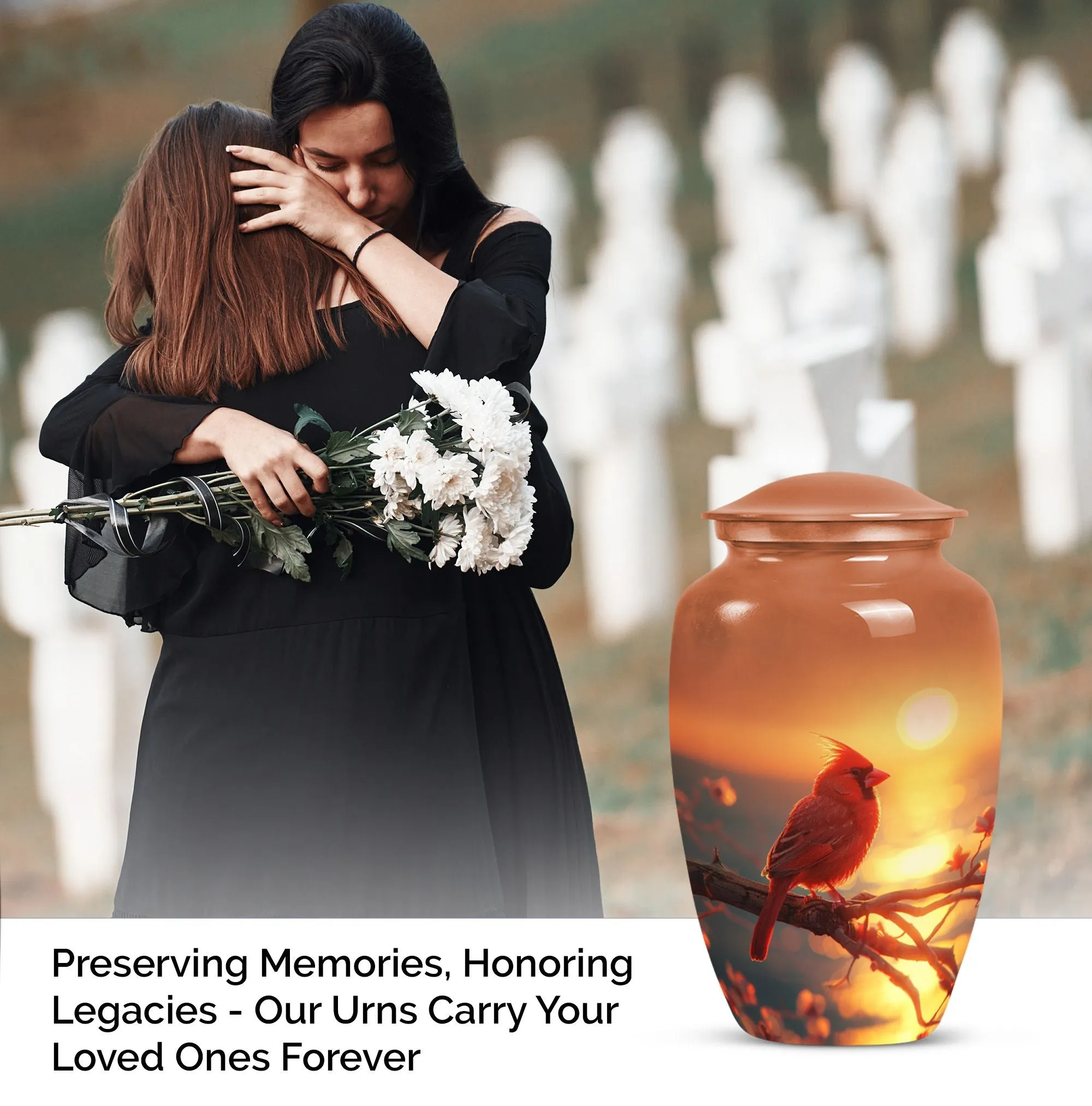 Cardinal Bird Cremation Urn Memorial Ashes