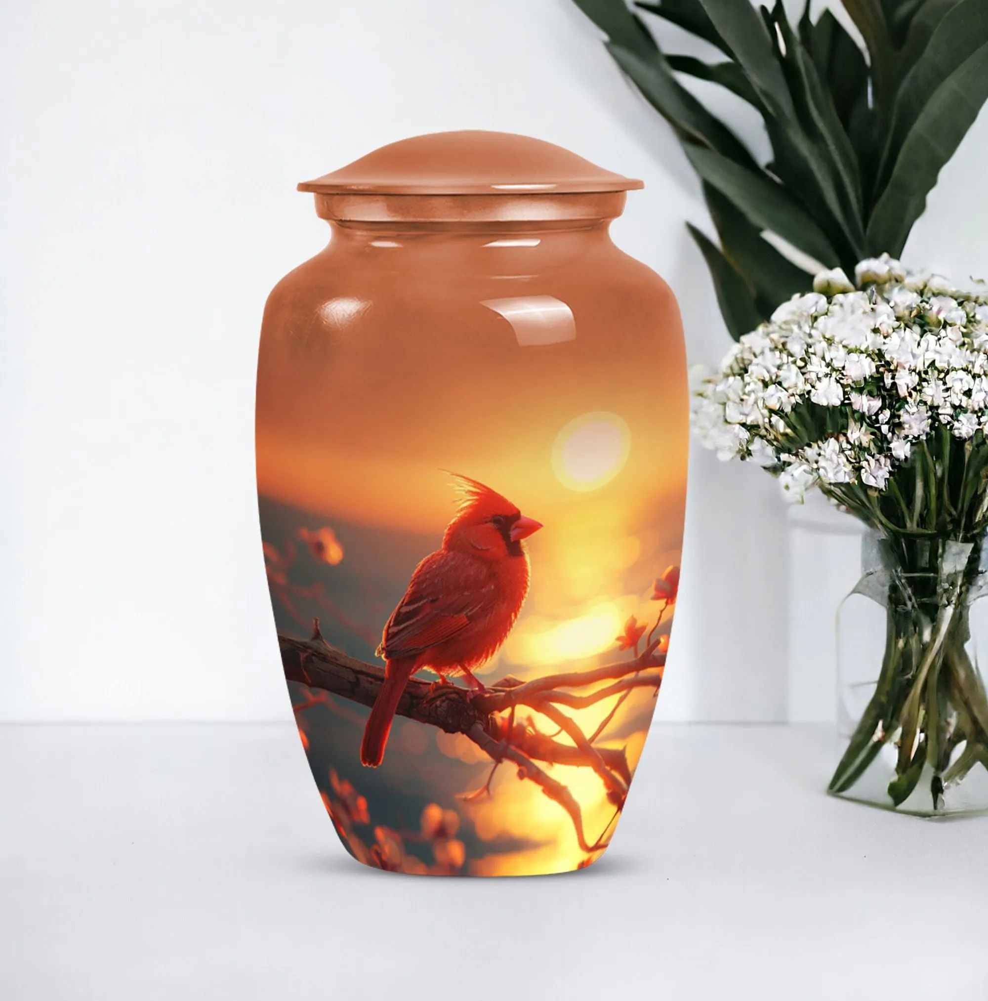 Cardinal Bird Cremation Urn Memorial Ashes