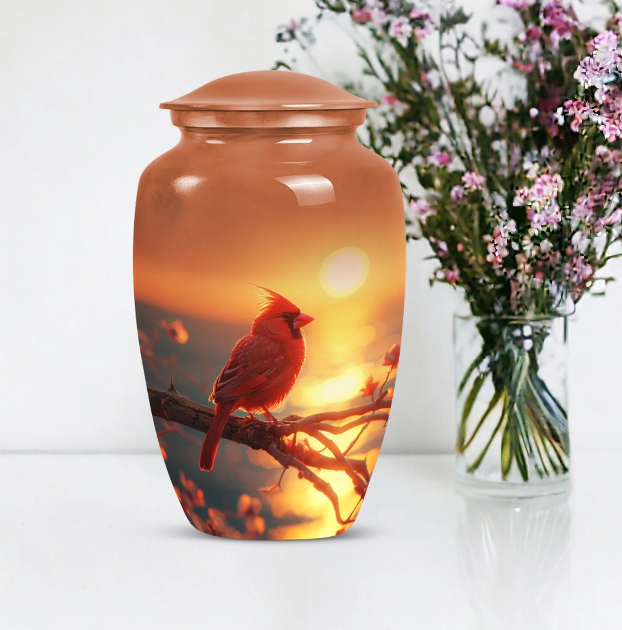Cardinal Bird Cremation Urn Memorial Ashes