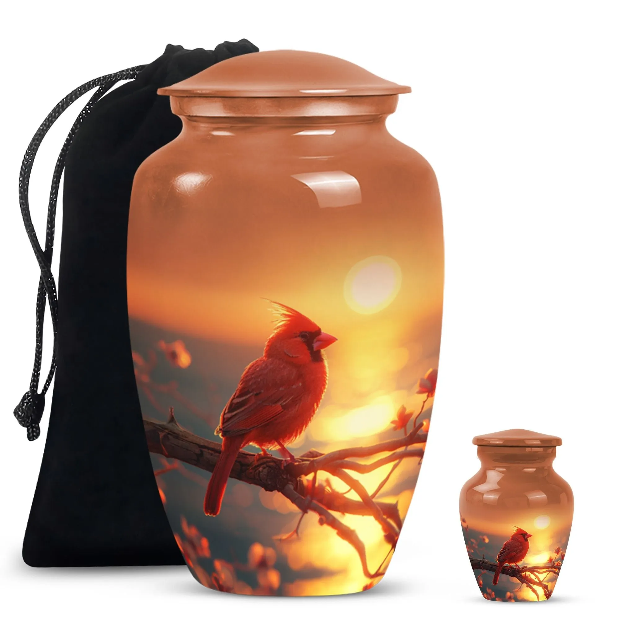 Cardinal Bird Cremation Urn Memorial Ashes
